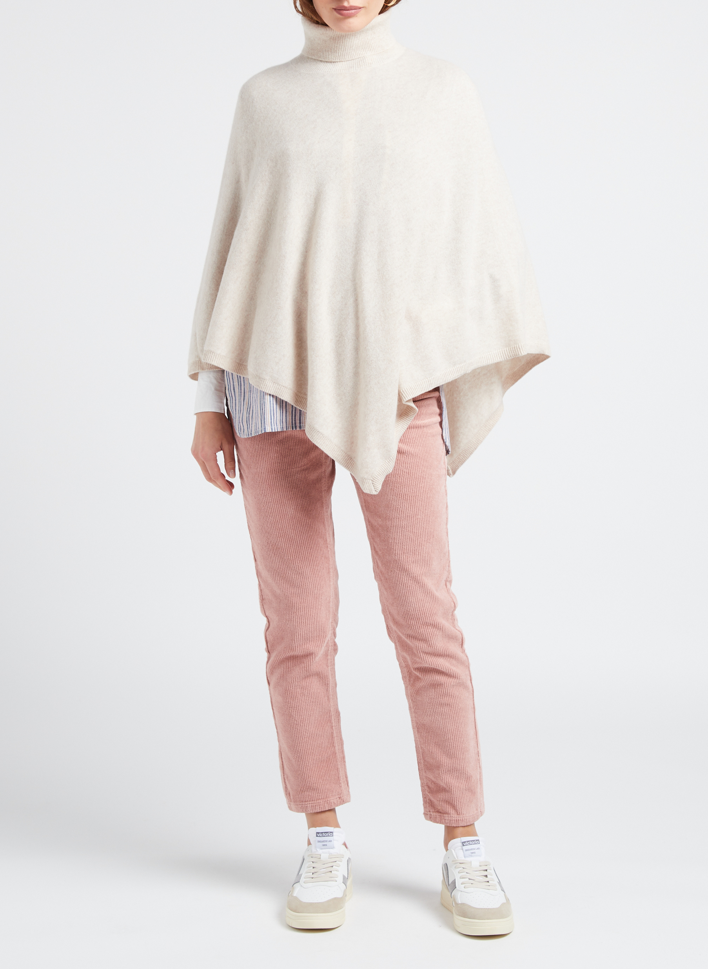 Gerade geschnittene Hose aus Stretch-Baumwollcord SUD EXPRESS Rosa