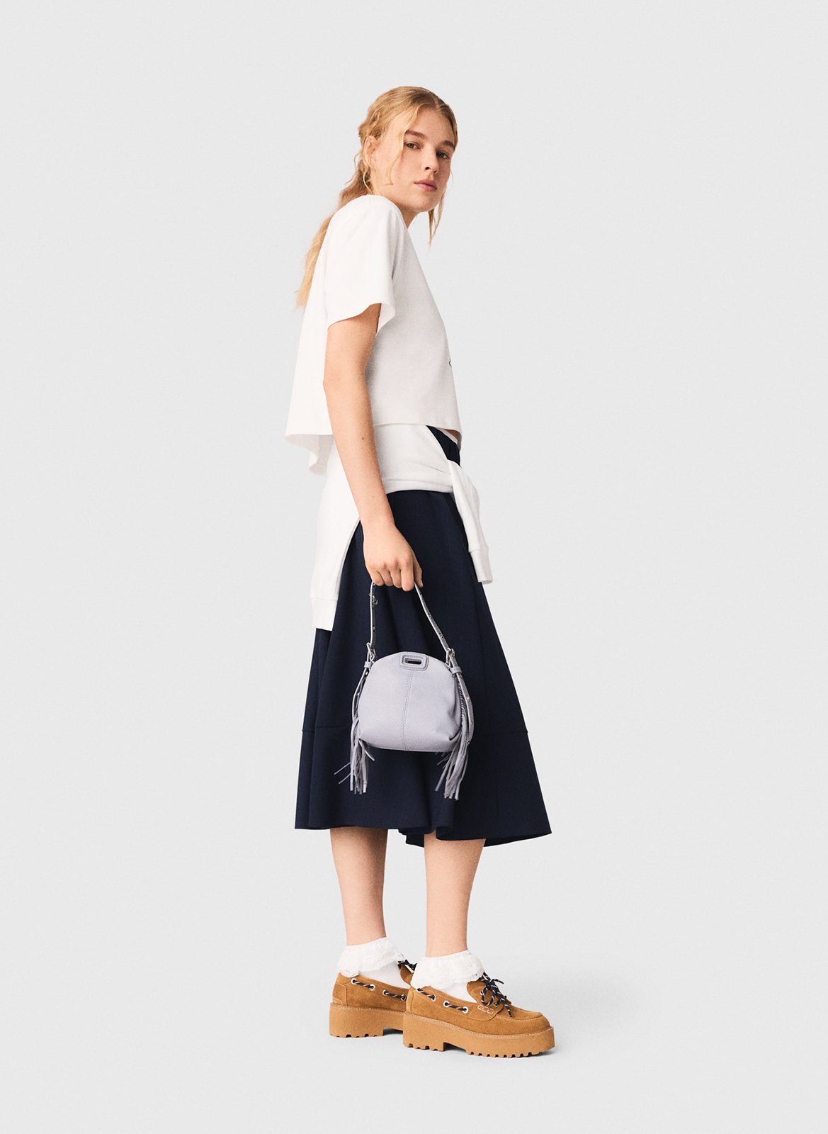 Tee-shirt col rond imprimé MAJE Blanc