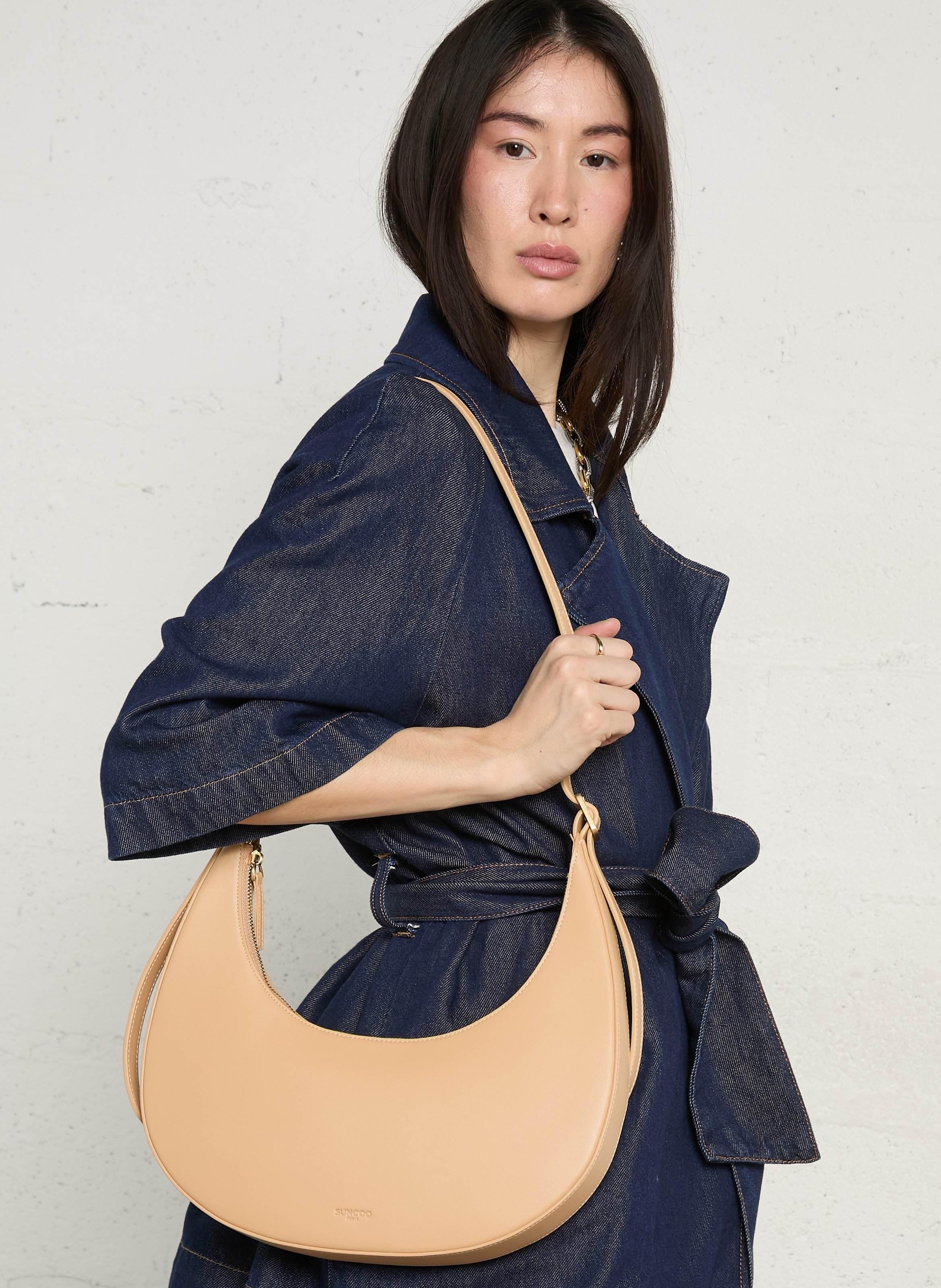 Capriccio - Hobo-Bag, aus Leder SUNCOO Beige