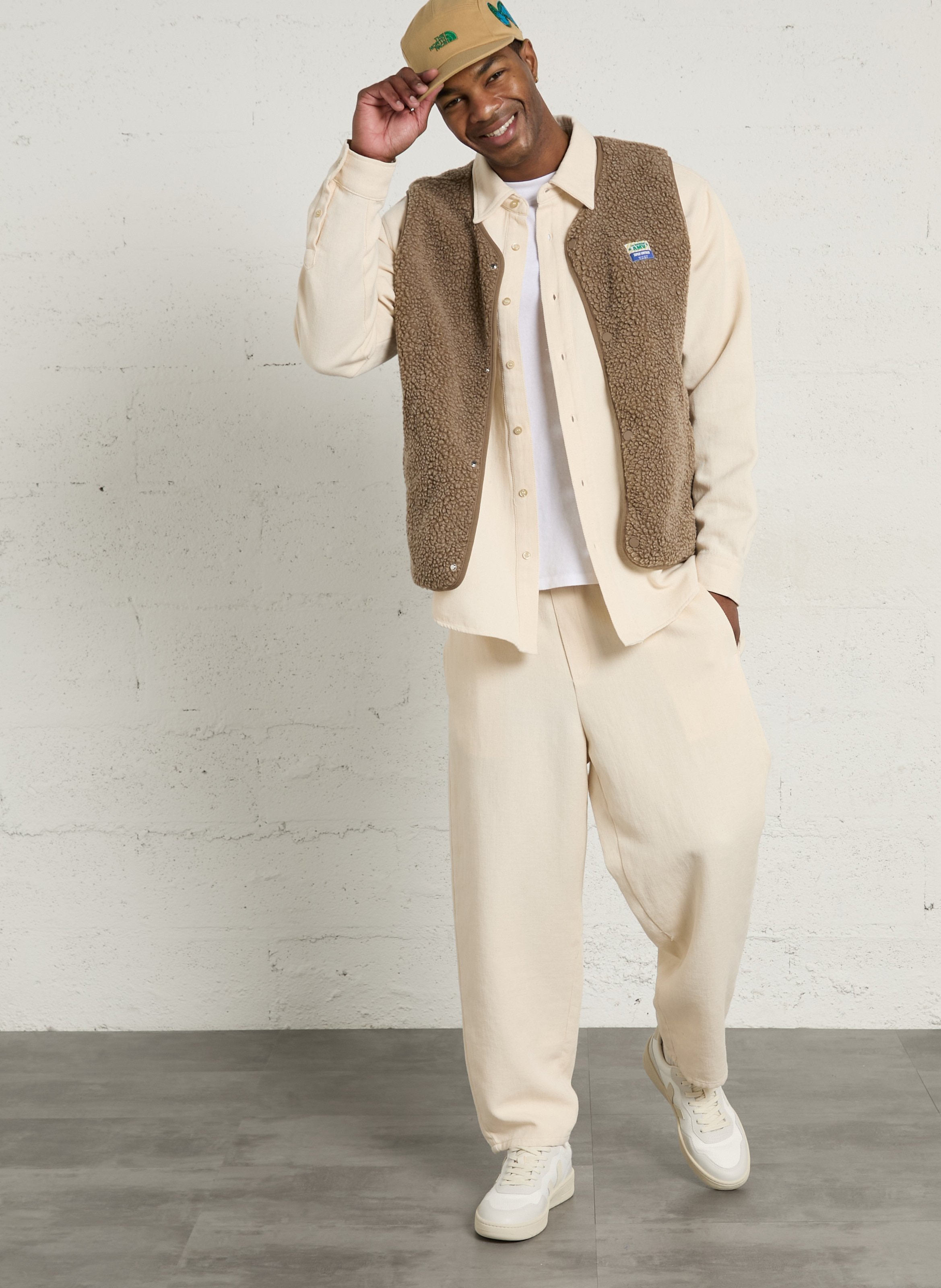 Round-neck sherpa jacket AMERICAN VINTAGE Brown