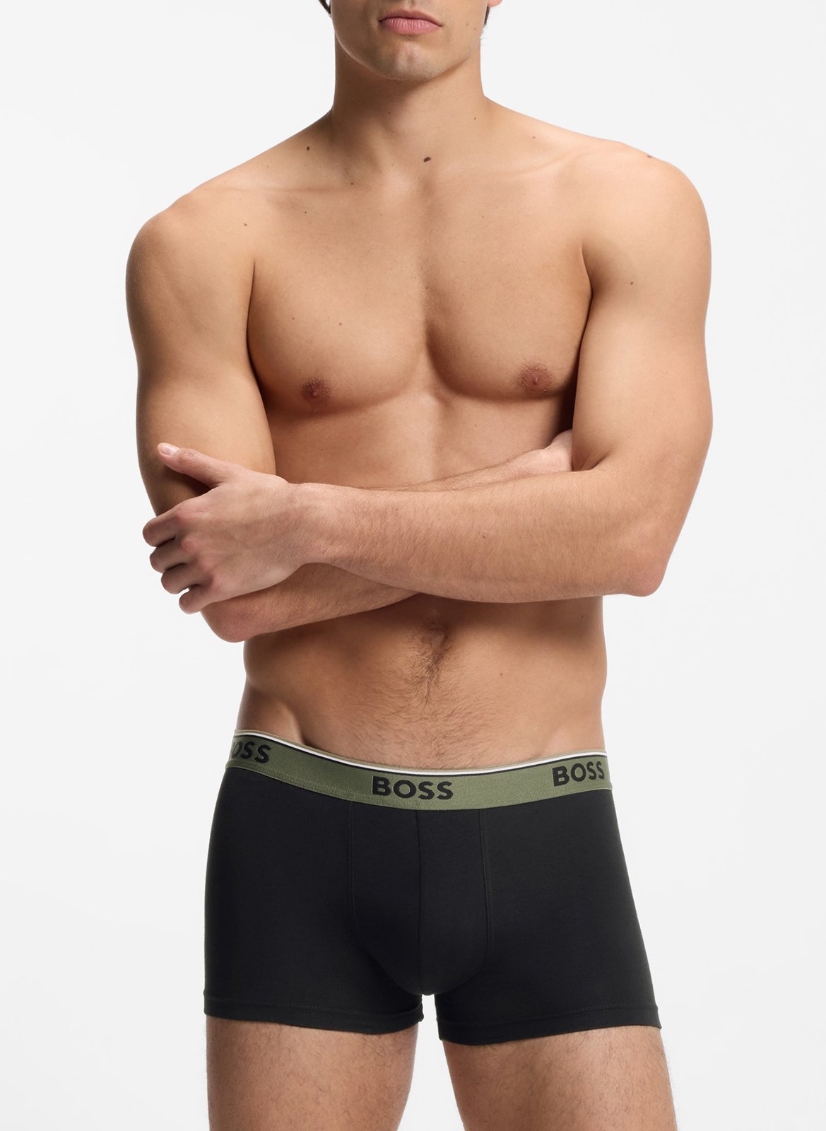 Lot de 3 boxers en coton mélangé BOSS Noir