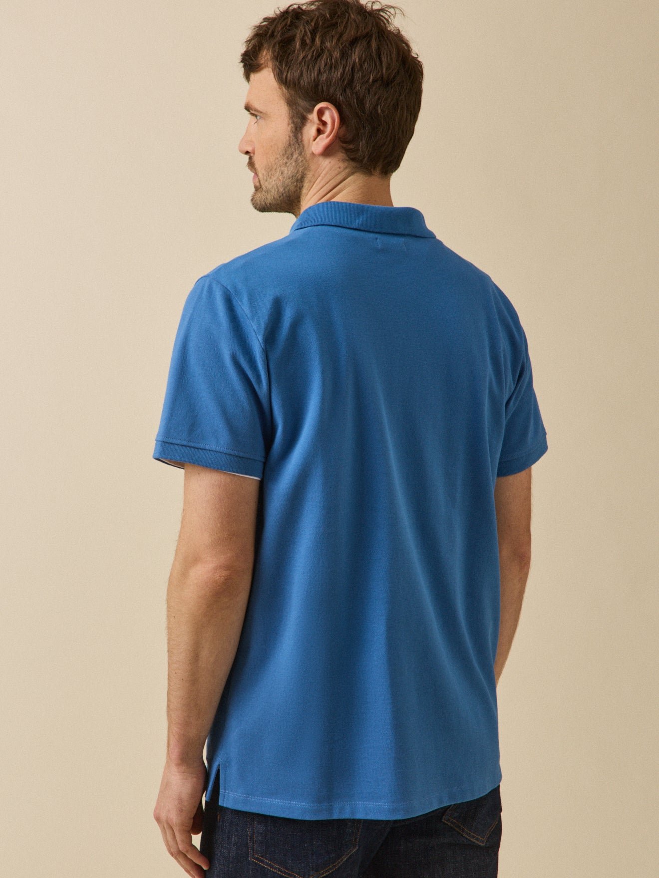 Plain organic cotton piqué polo CYRILLUS Blue