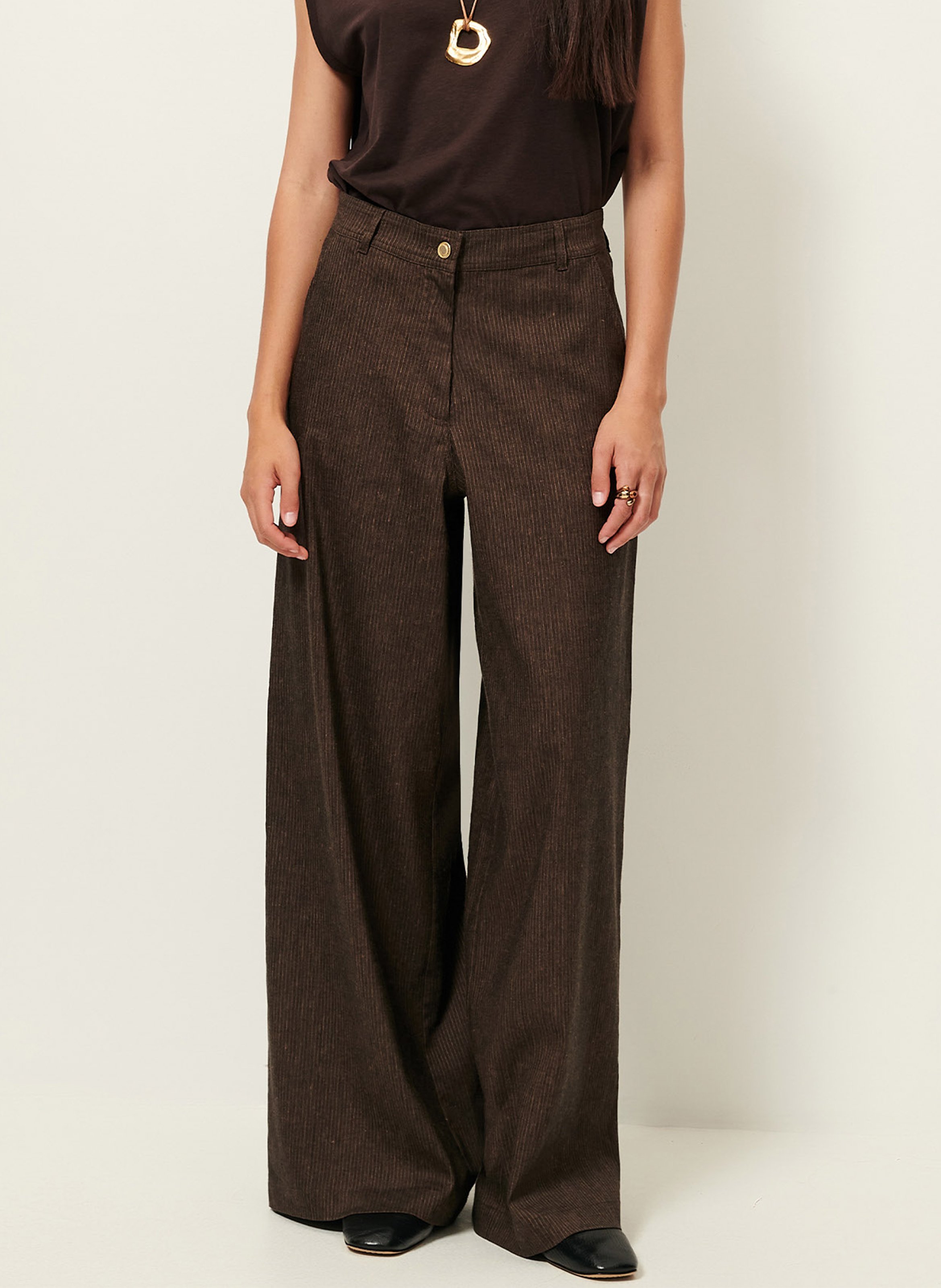 Weit geschnittene Hose aus Leinen-Mix SESSUN