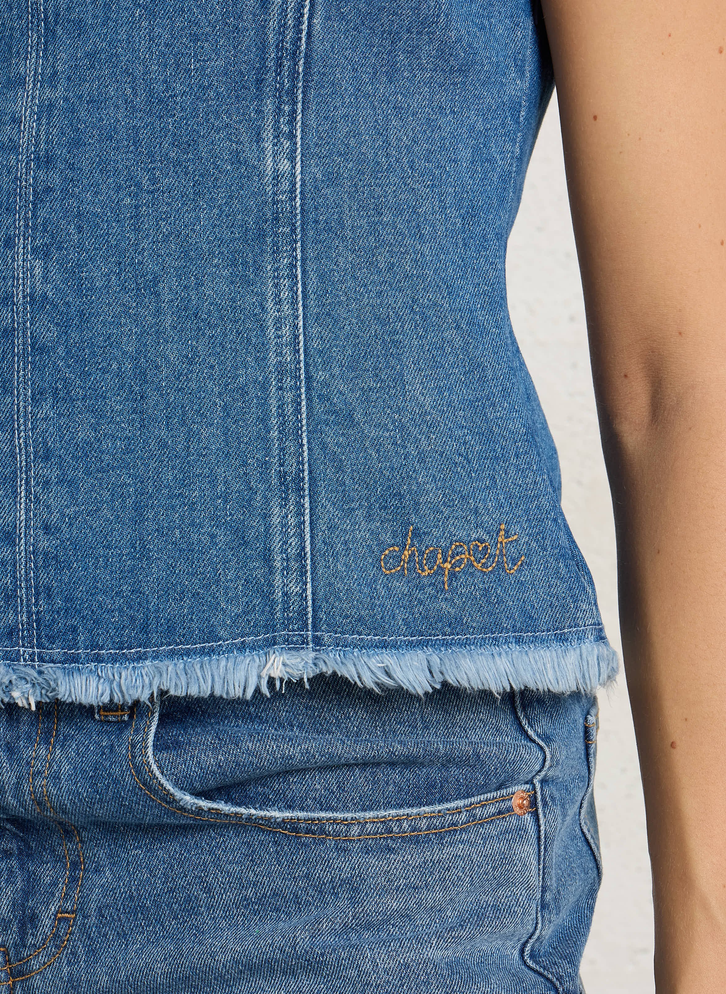 Straight denim top in organic cotton FABIENNE CHAPOT Blue