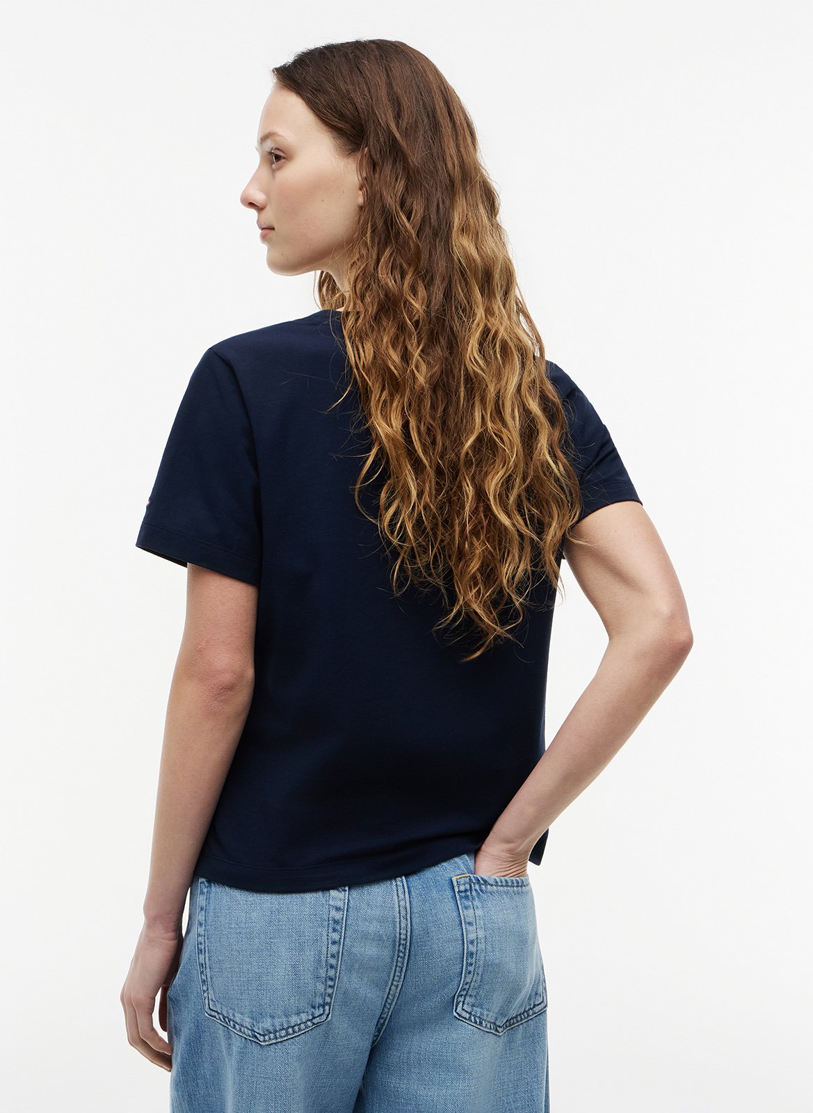 Effen T-shirt TOMMY HILFIGER Blauw