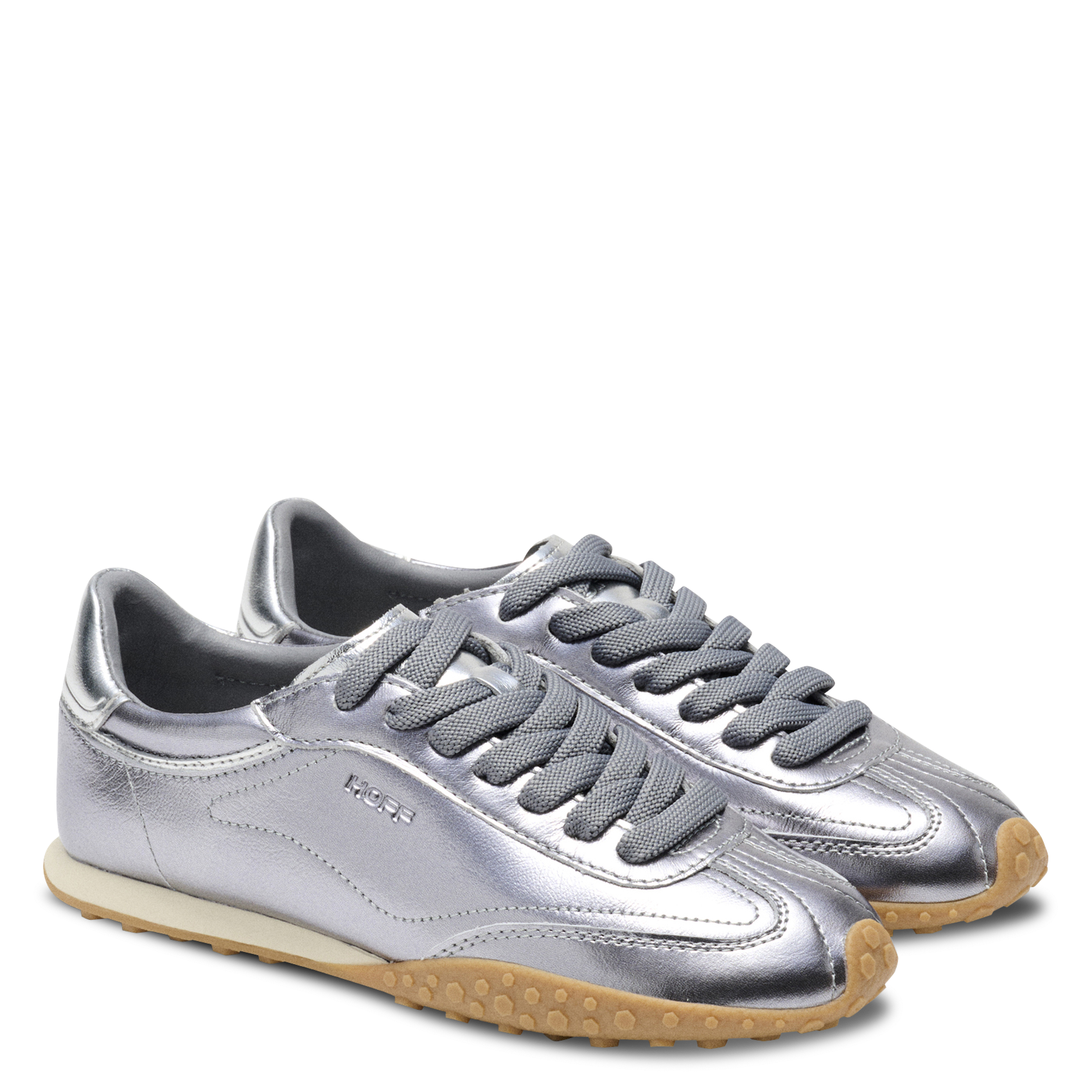 Metallic leather sneakers HOFF Silver