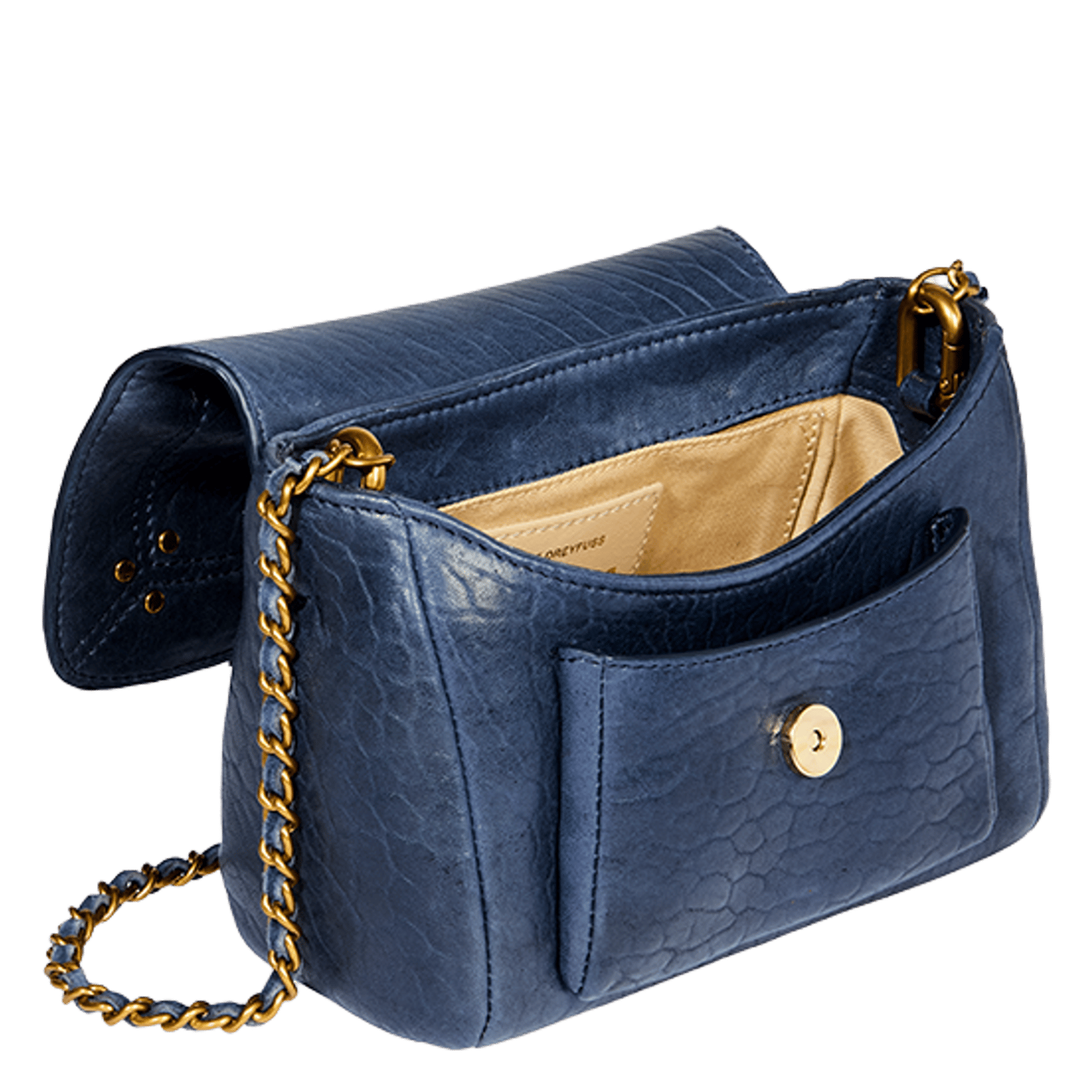 Leather flap shoulder bag JEROME DREYFUSS Blue