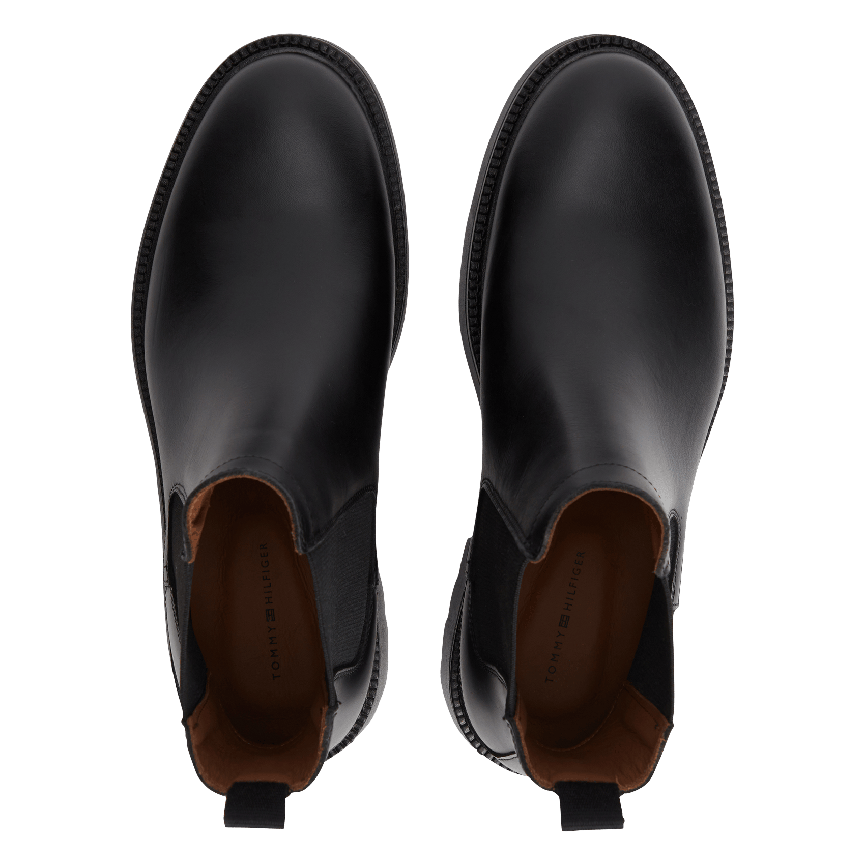 Bottines Chelsea crantées en cuir TOMMY HILFIGER Noir