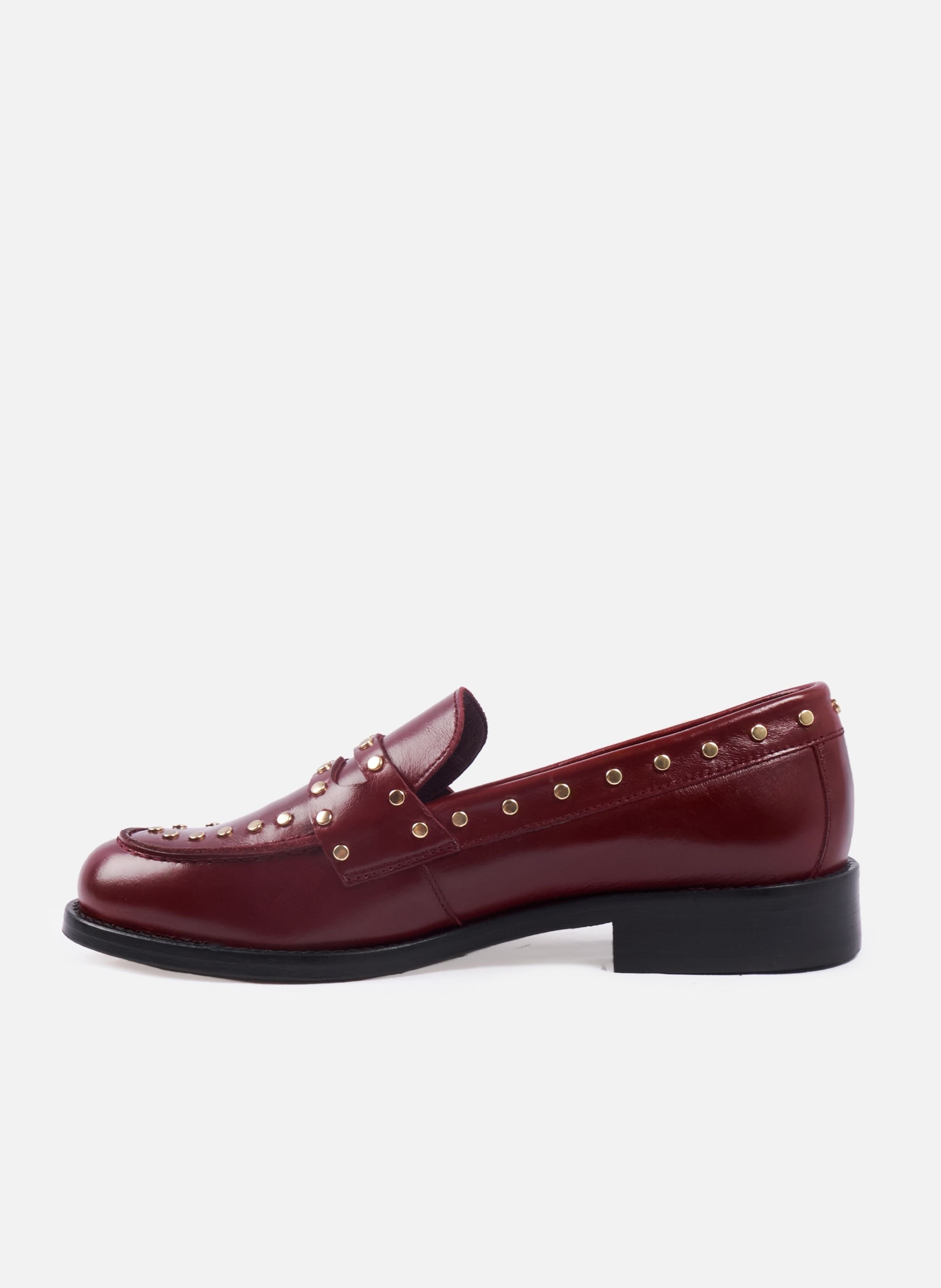 Mocassins cuir clouté JULES & JENN Rouge