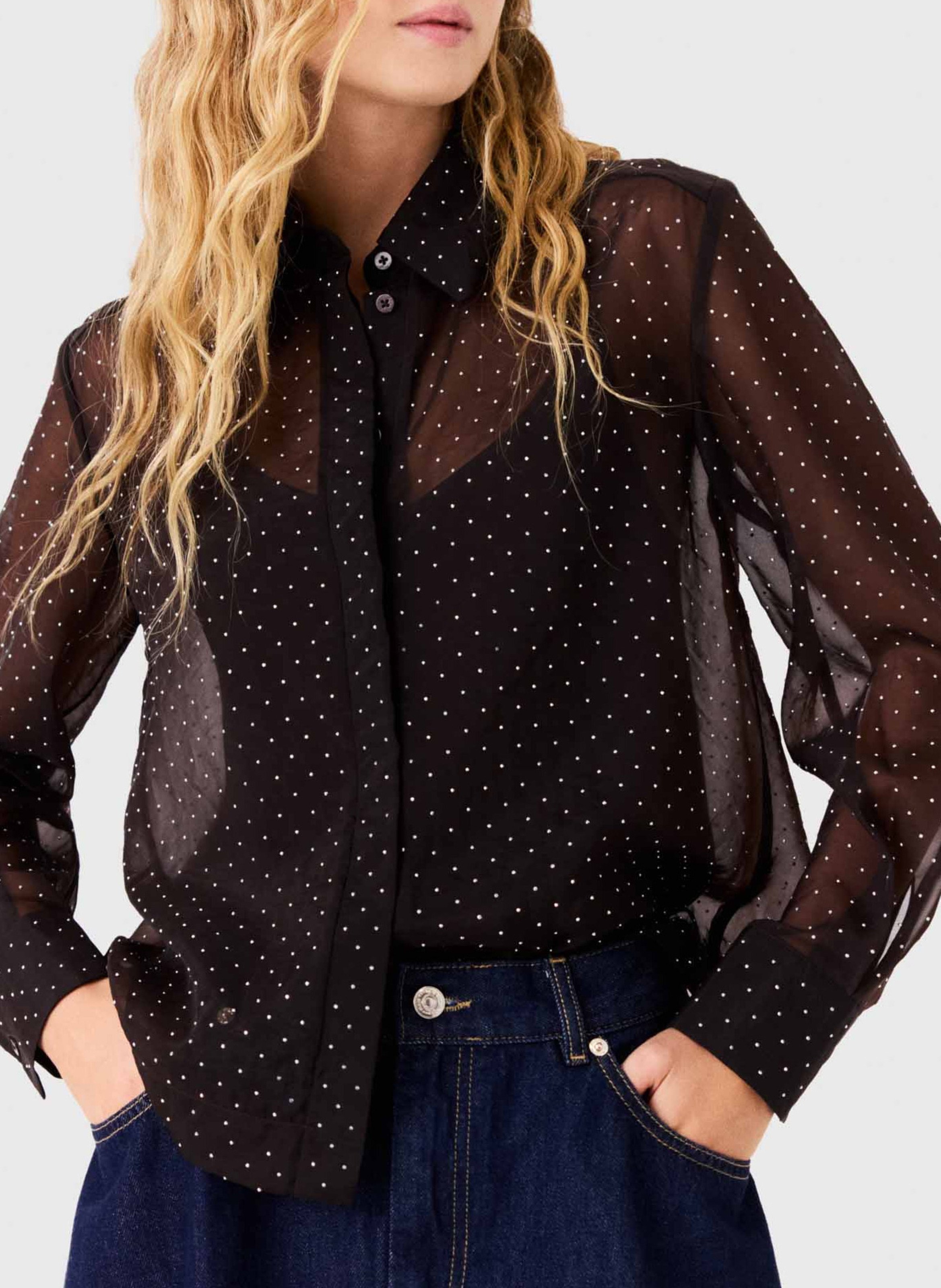 Chemise droite col classique  MAJE Marron