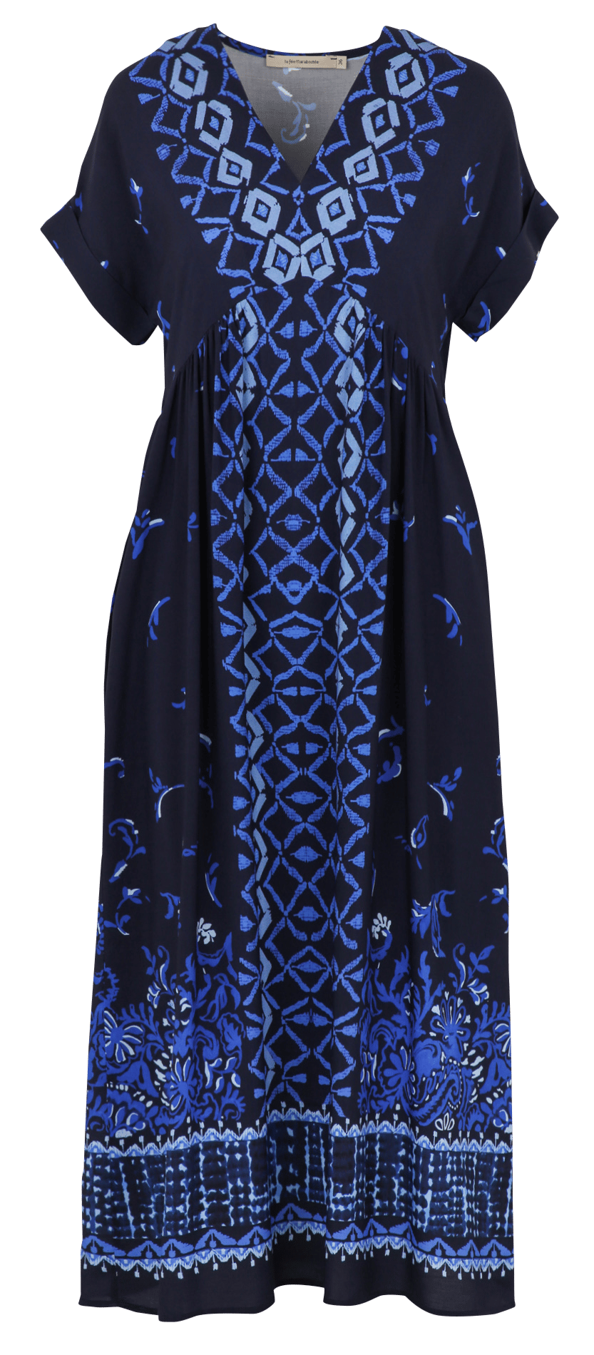 Robe longue à imprimé floral LA FEE MARABOUTEE Bleu
