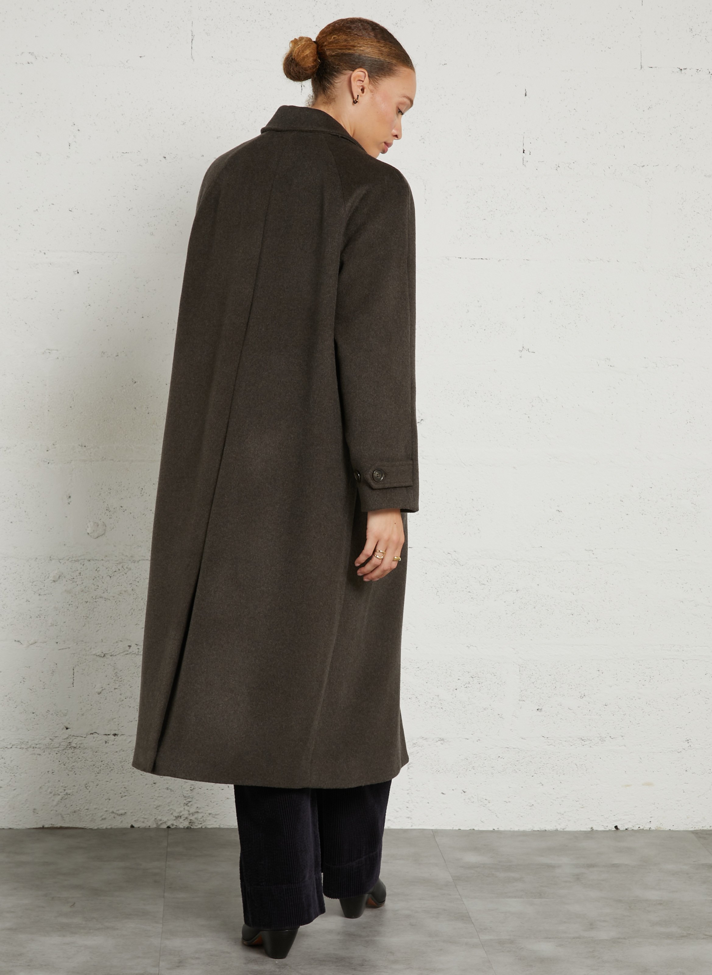 Manteau en laine mélangée JC SOPHIE Marron