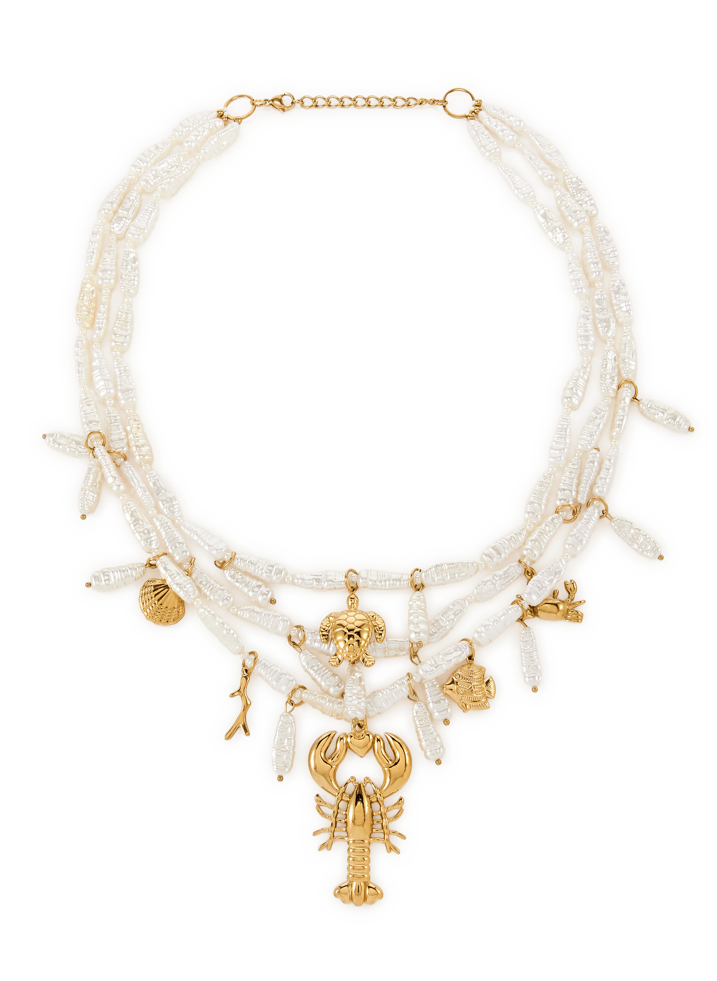 Triple chain necklace AU PRINTEMPS PARIS Beige