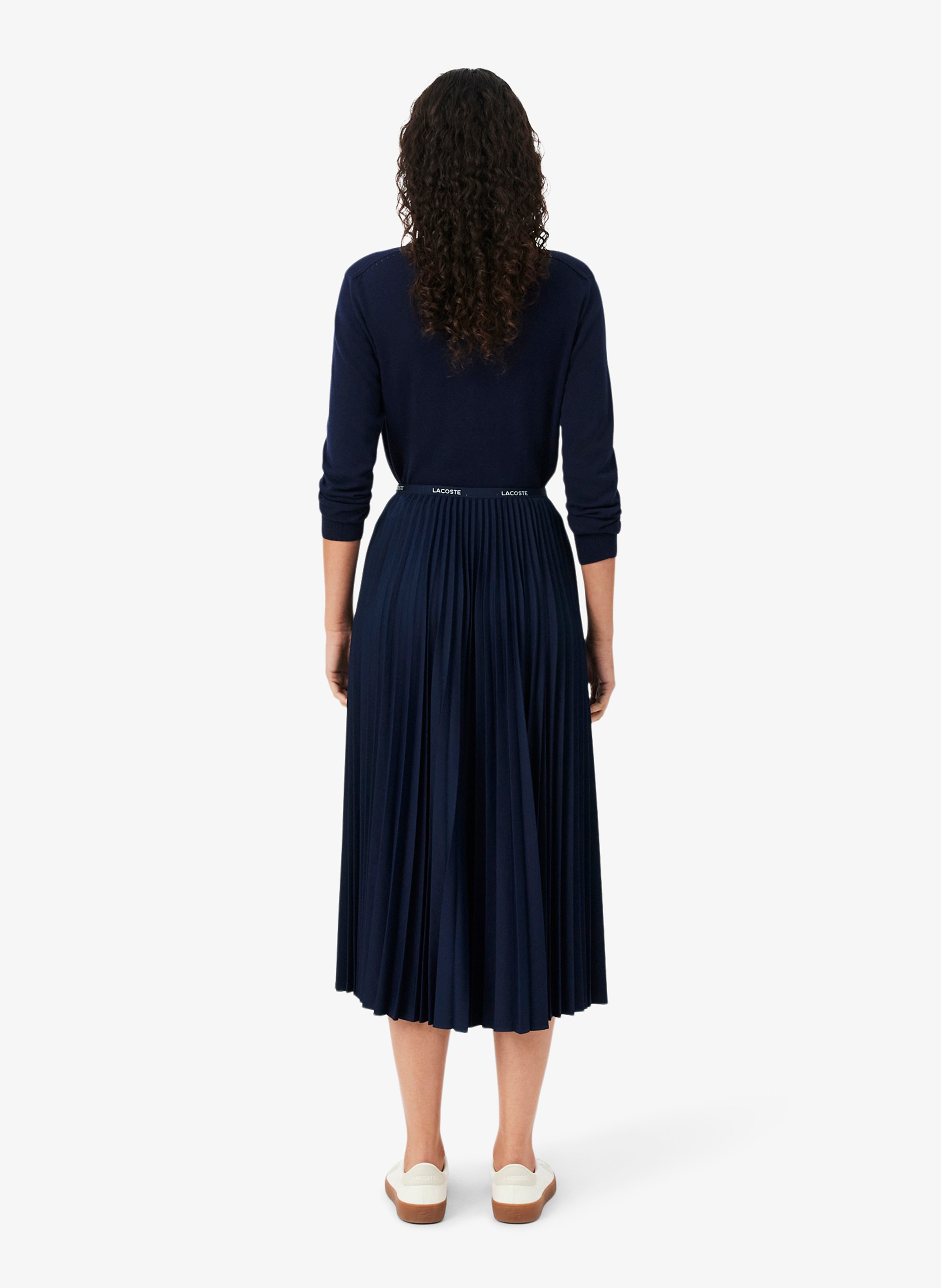 Pleated midi skirt LACOSTE Blue