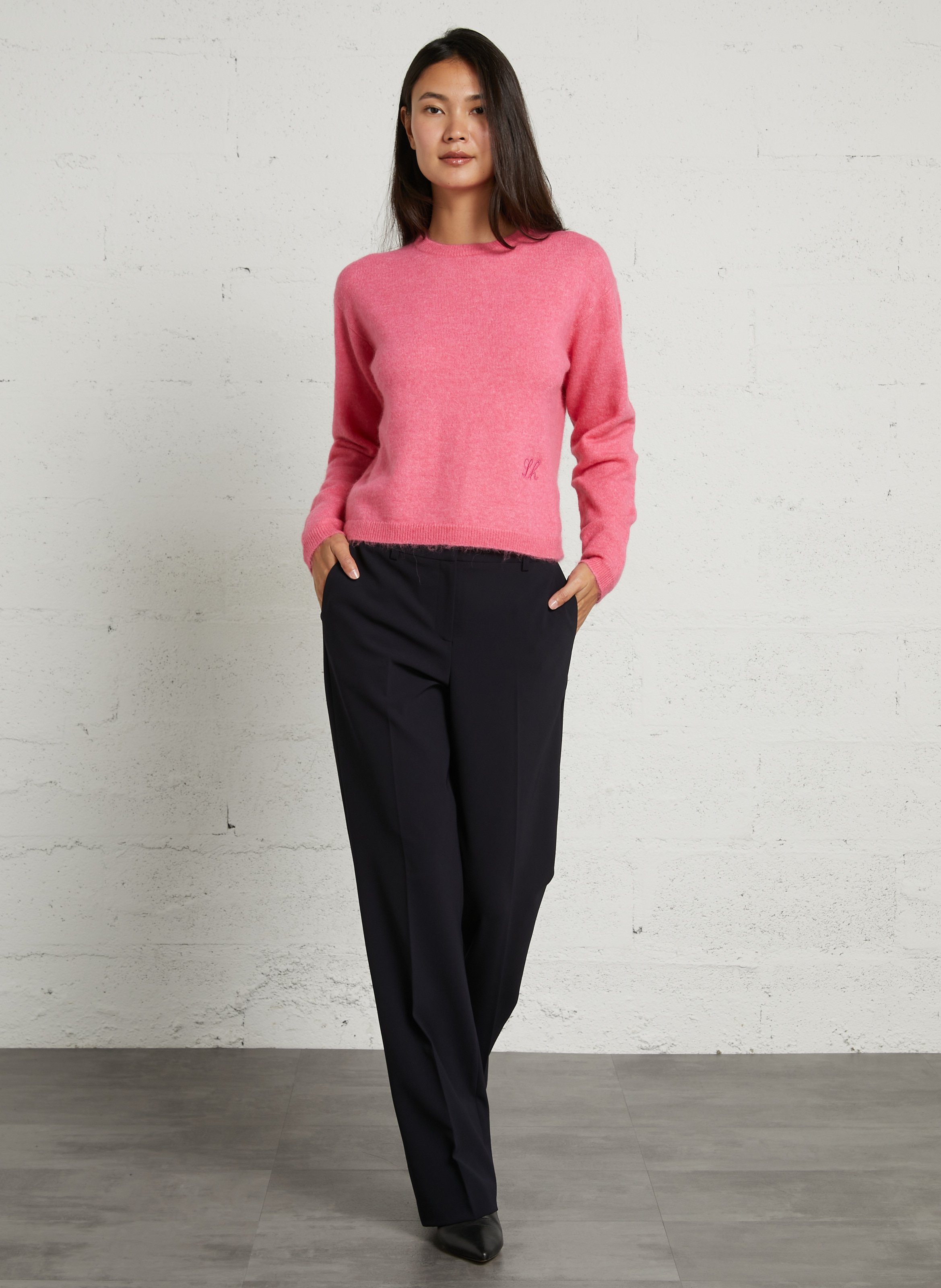 Weiter Pullover mit Rundhalsausschnitt LEON & HARPER Rosa