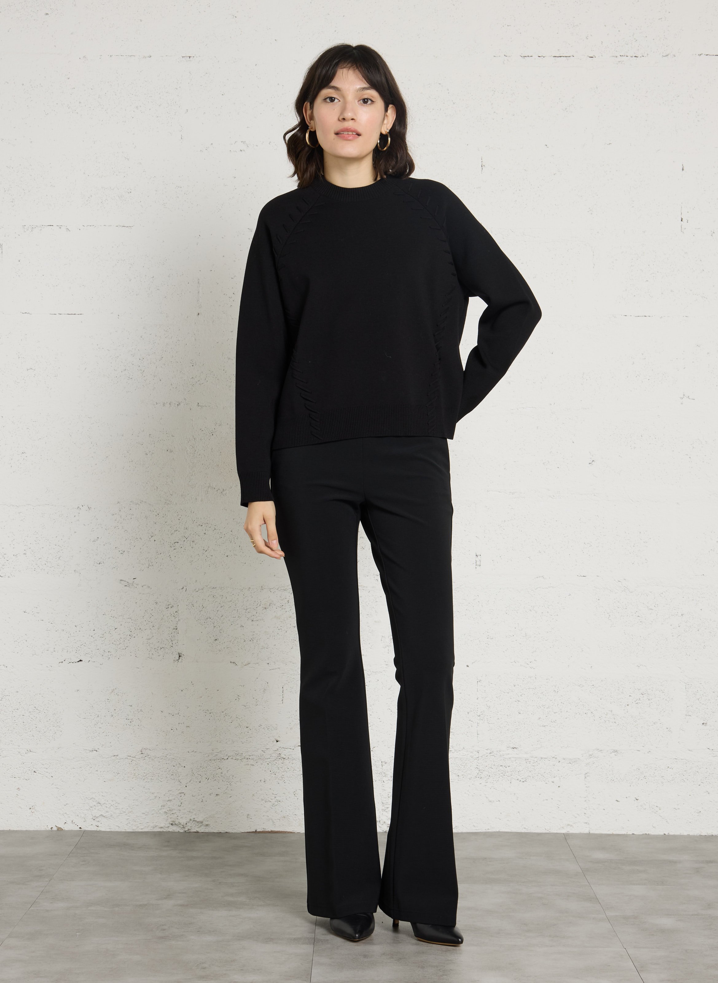 Pull oversize col montant LIU JO Noir