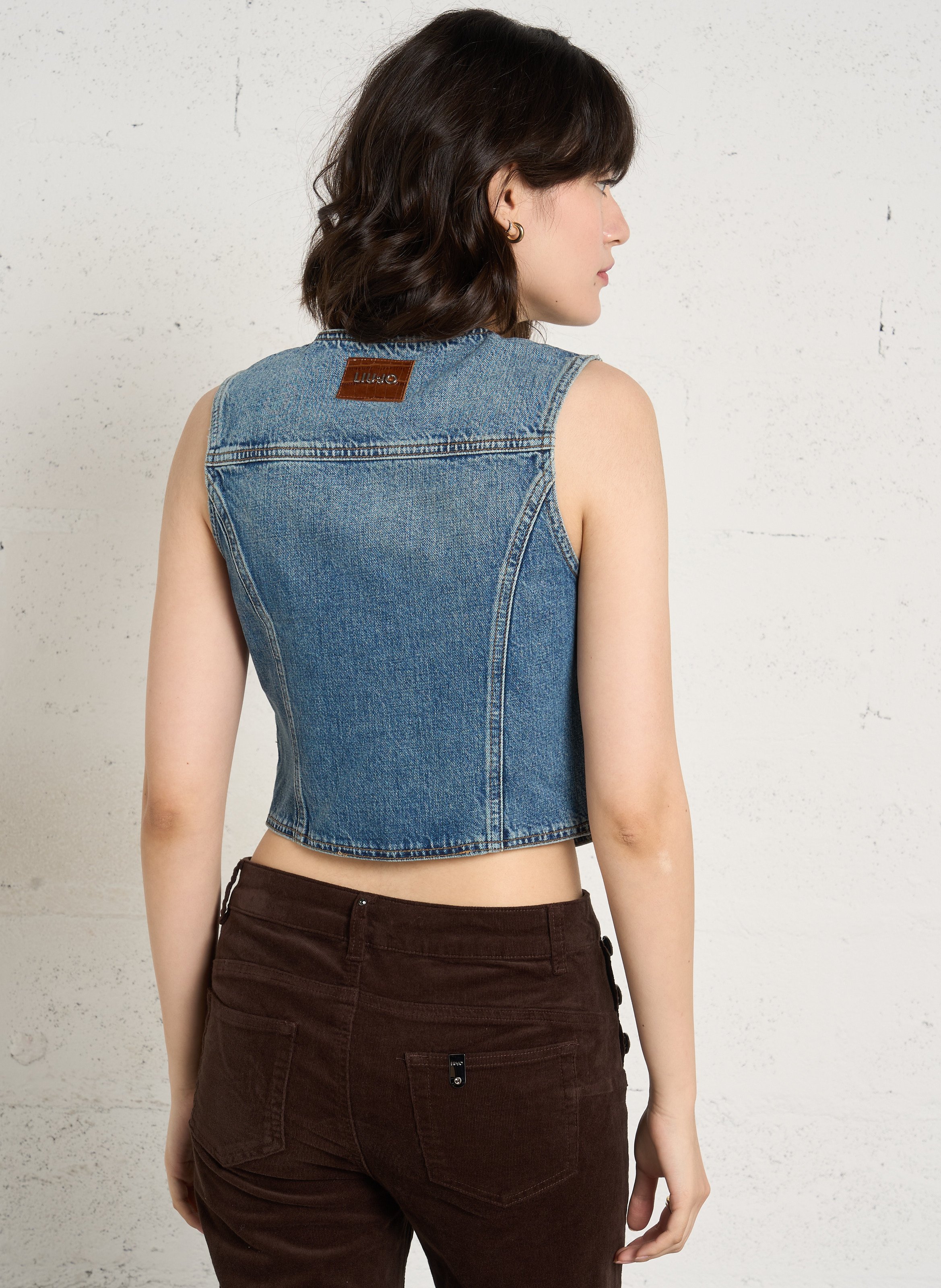 Veste cintrée denim en coton LIU JO Bleu