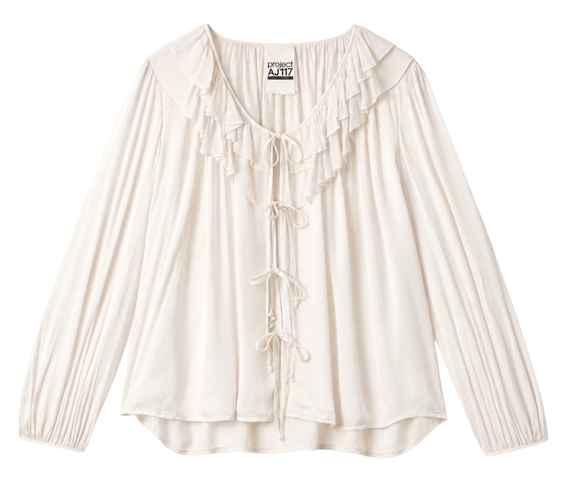 Loose-fit round-neck blouse PROJECT-AJ117 White