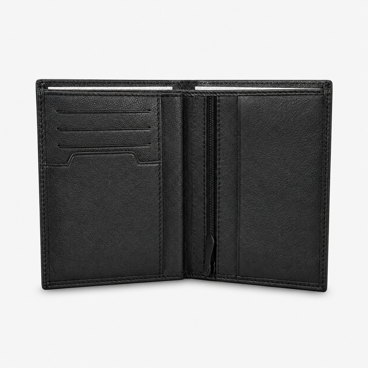 Brooklyn vertical wallet in black goatskin SERGE BLANCO Black