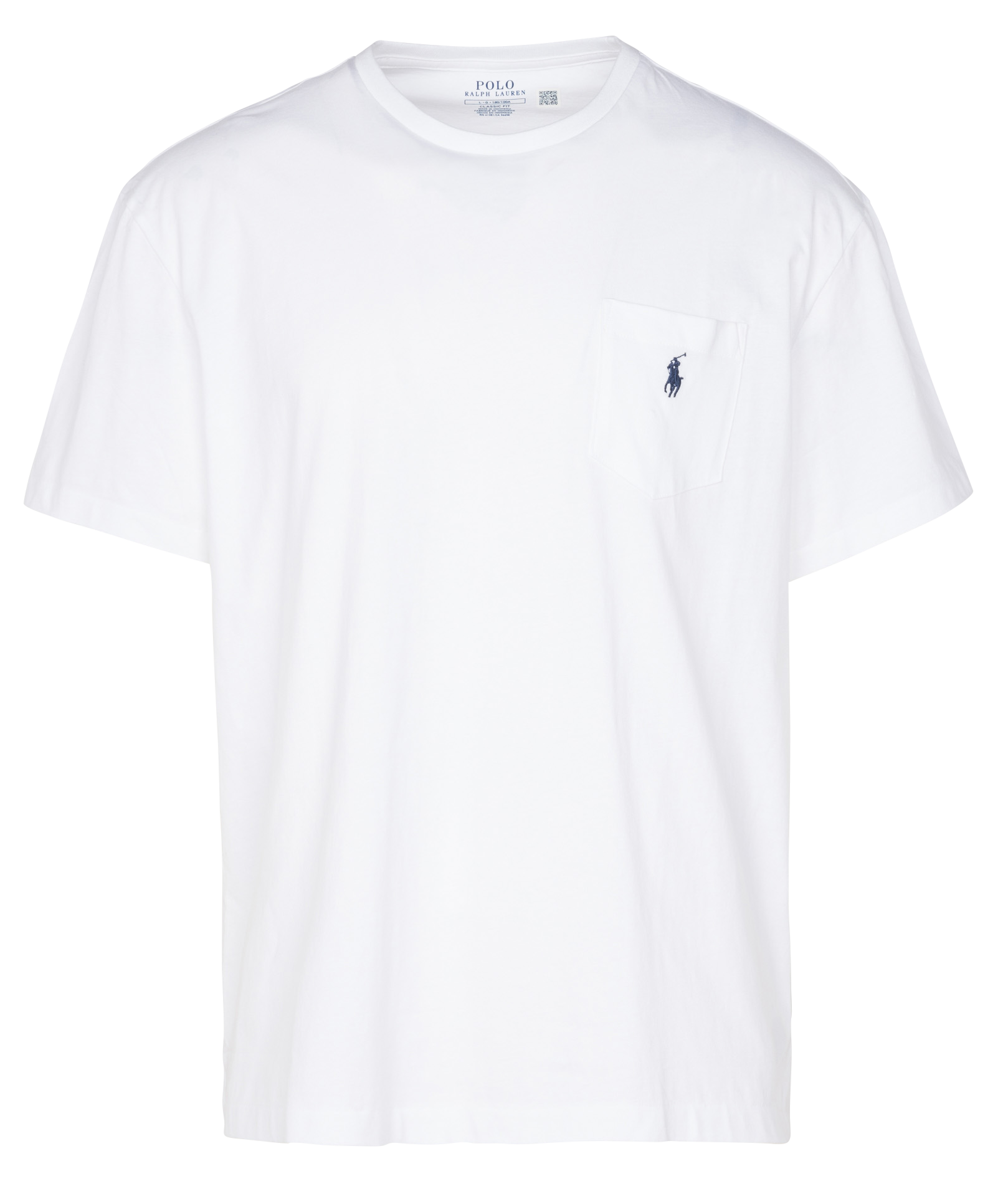 Tee-shirt col rond classic-fit brodé en coton POLO RALPH LAUREN Blanc