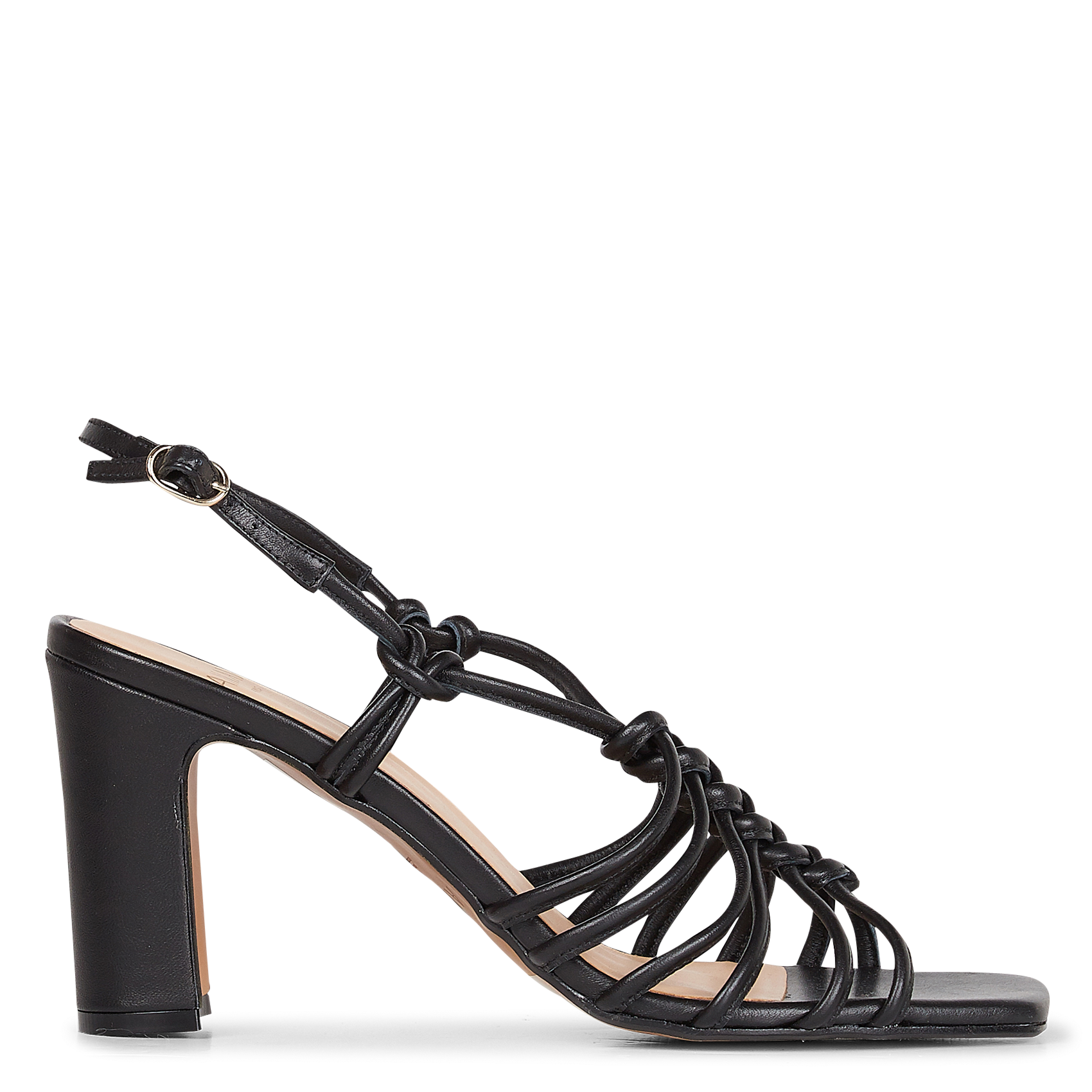 Hoge, leren sandalen ANAKI Zwart