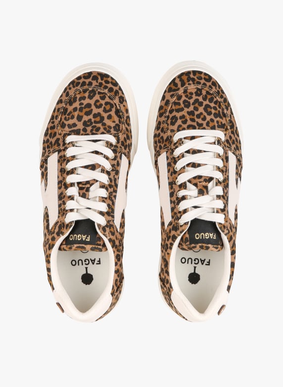 Faguo Chaussure Leopard Basket Leopard Print Platform Sneakers