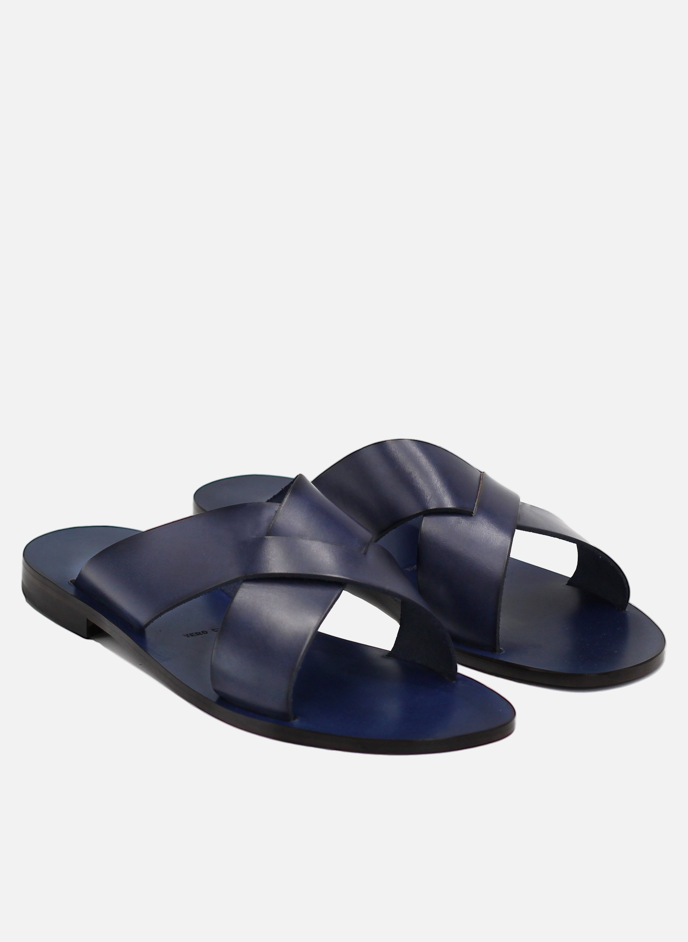 Flat leather mules JULES & JENN Blue