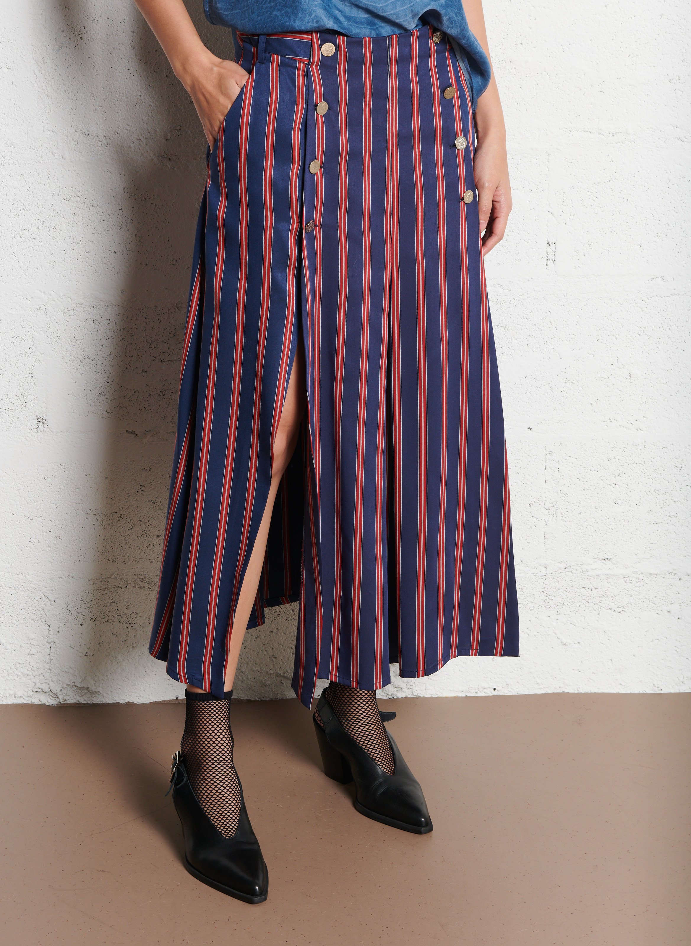 Jupe midi à rayures  THE LABEL EDITION Multicolore