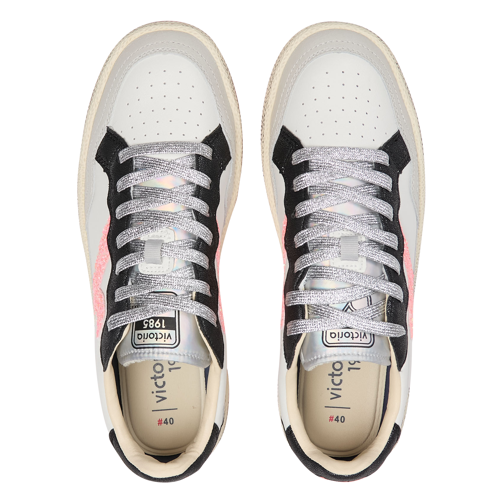 Baskets basses bi-matière VICTORIA Rose