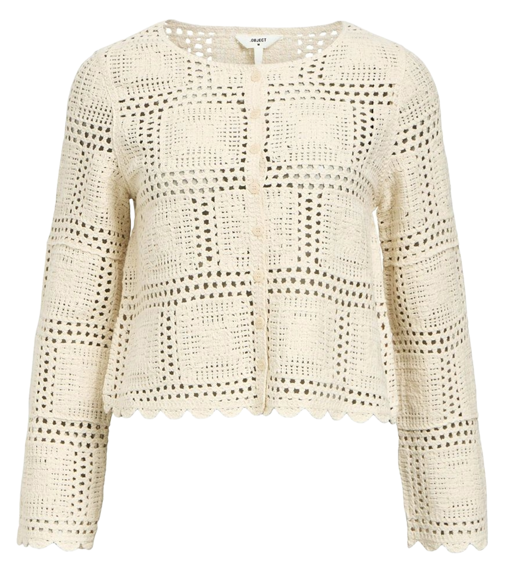 Loose crochet openwork vest OBJECT Beige