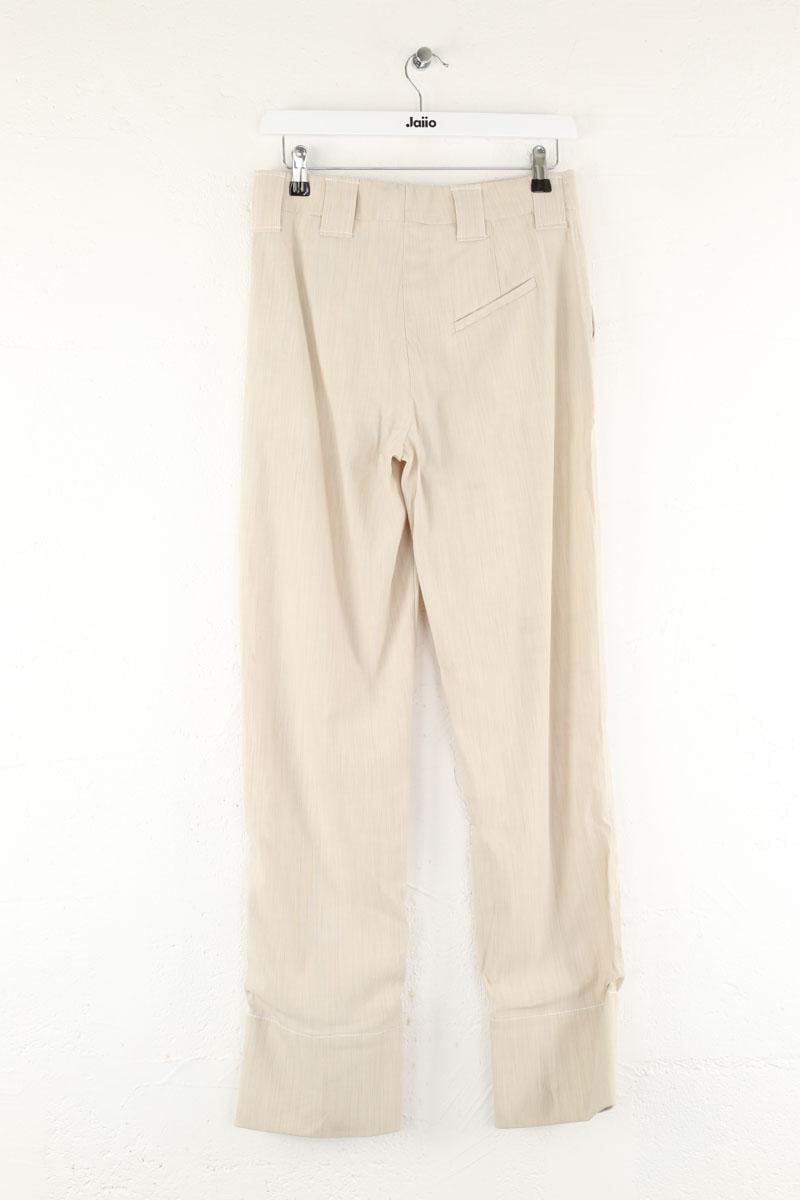 Ecru straight pants GANNI - Seconde Main Beige