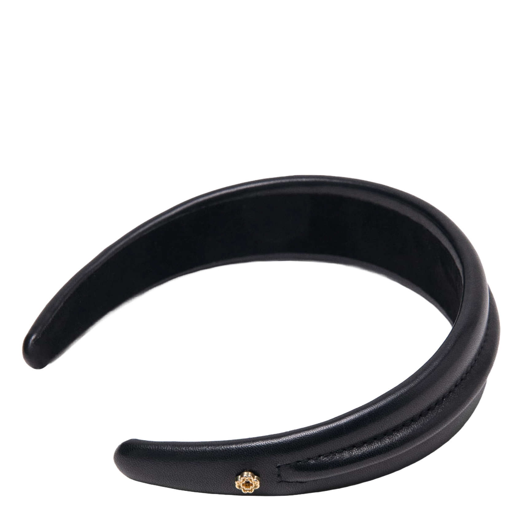 Serre-tête en cuir  MAJE Noir