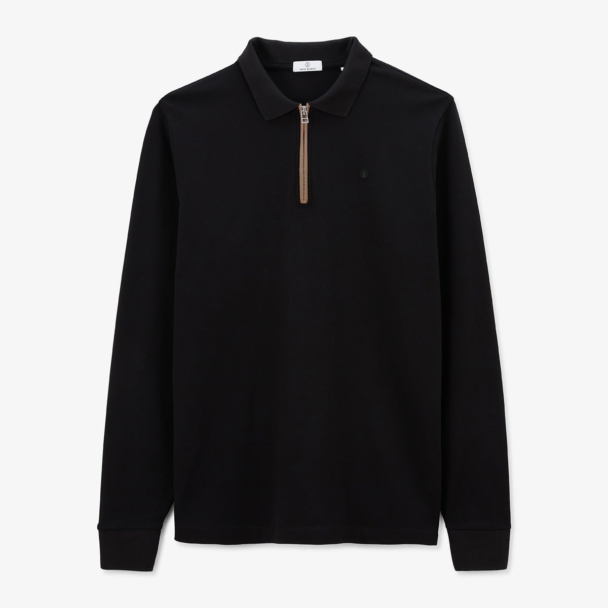 Long-sleeve polo with zip SERGE BLANCO Black