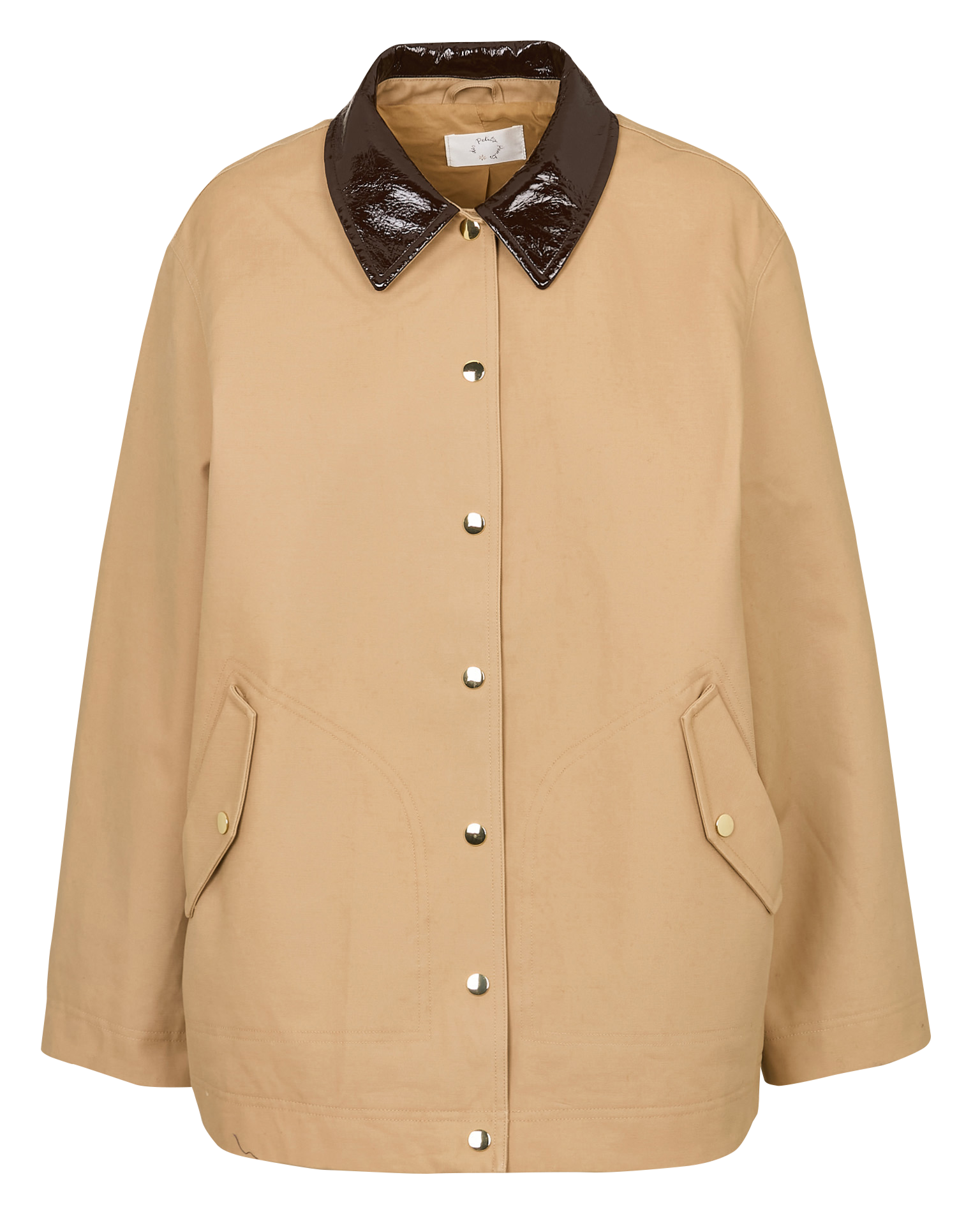 Cotton coat with classic collar DES PETITS HAUTS Beige