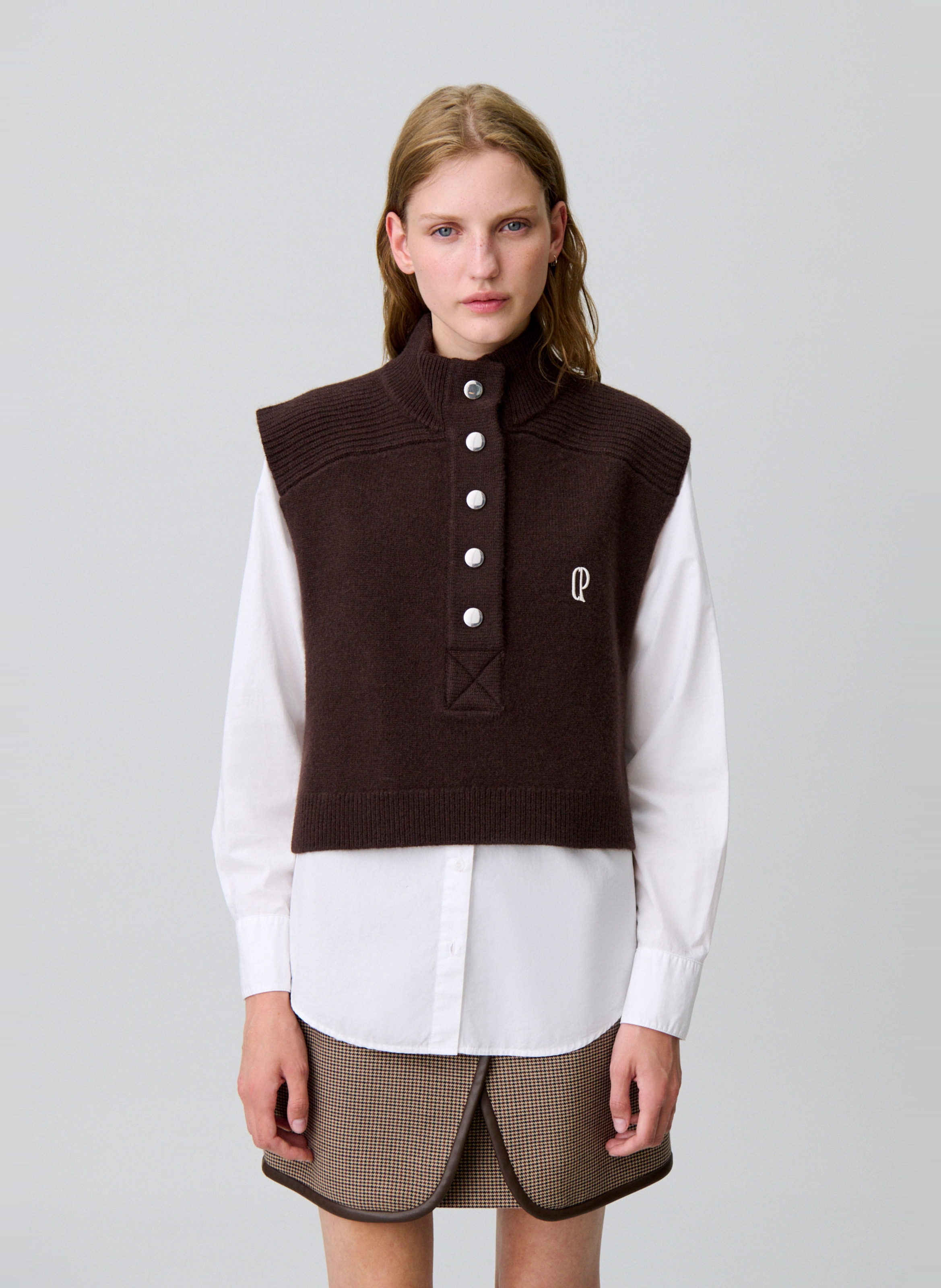 Pull col montant en laine  CLAUDIE PIERLOT Marron