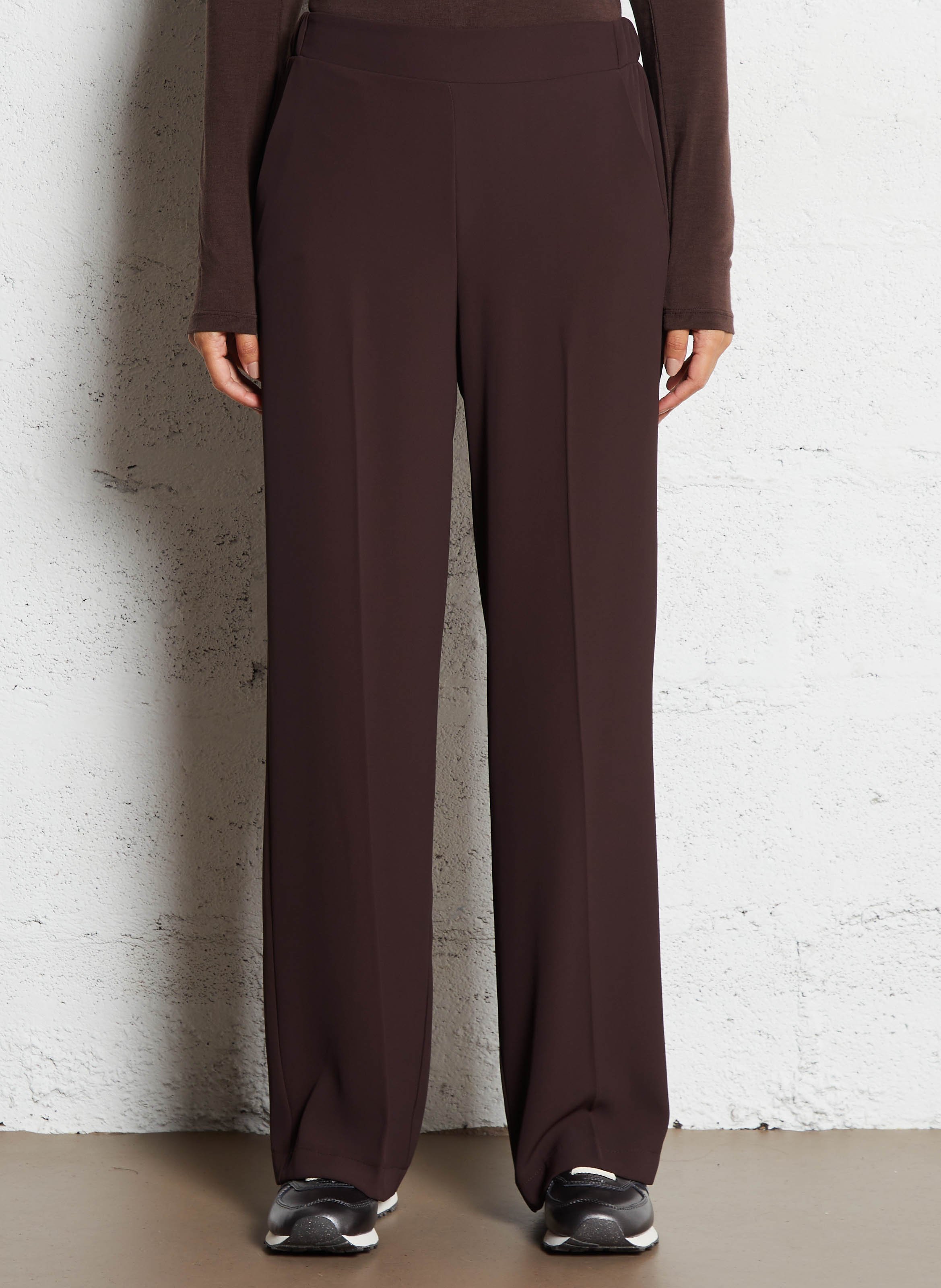 Elasticated Wide Leg Trousers IMPERIAL Brown