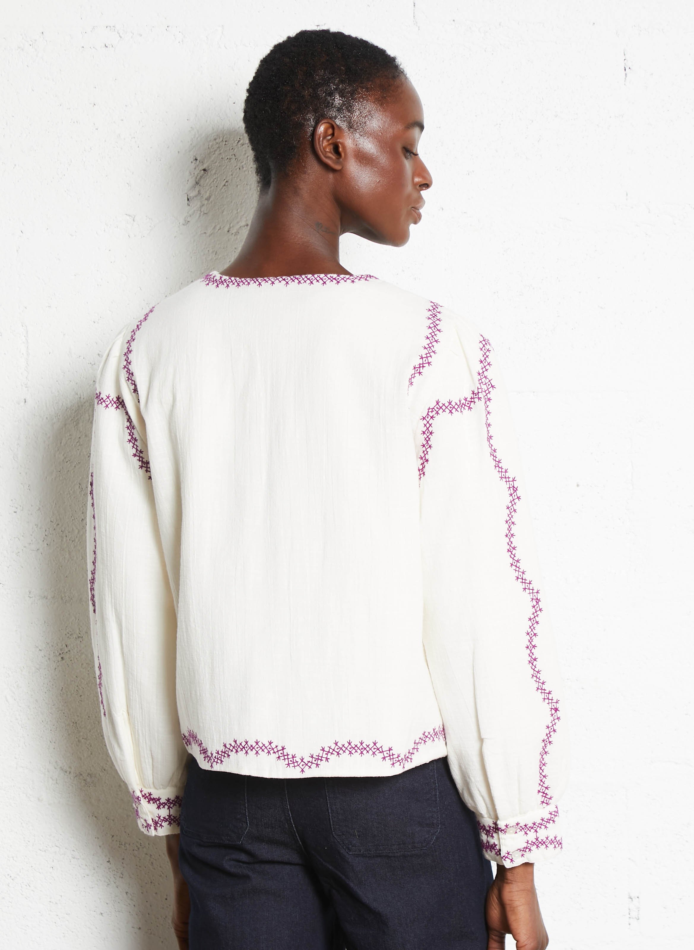 Veste droite en coton MAISON 123 Beige