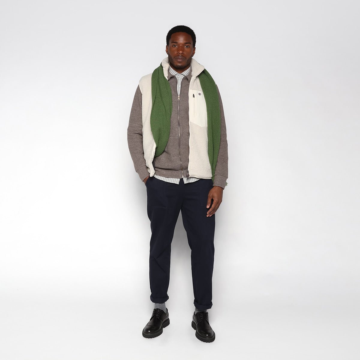 Solid Sleeveless Fleece SERGE BLANCO White