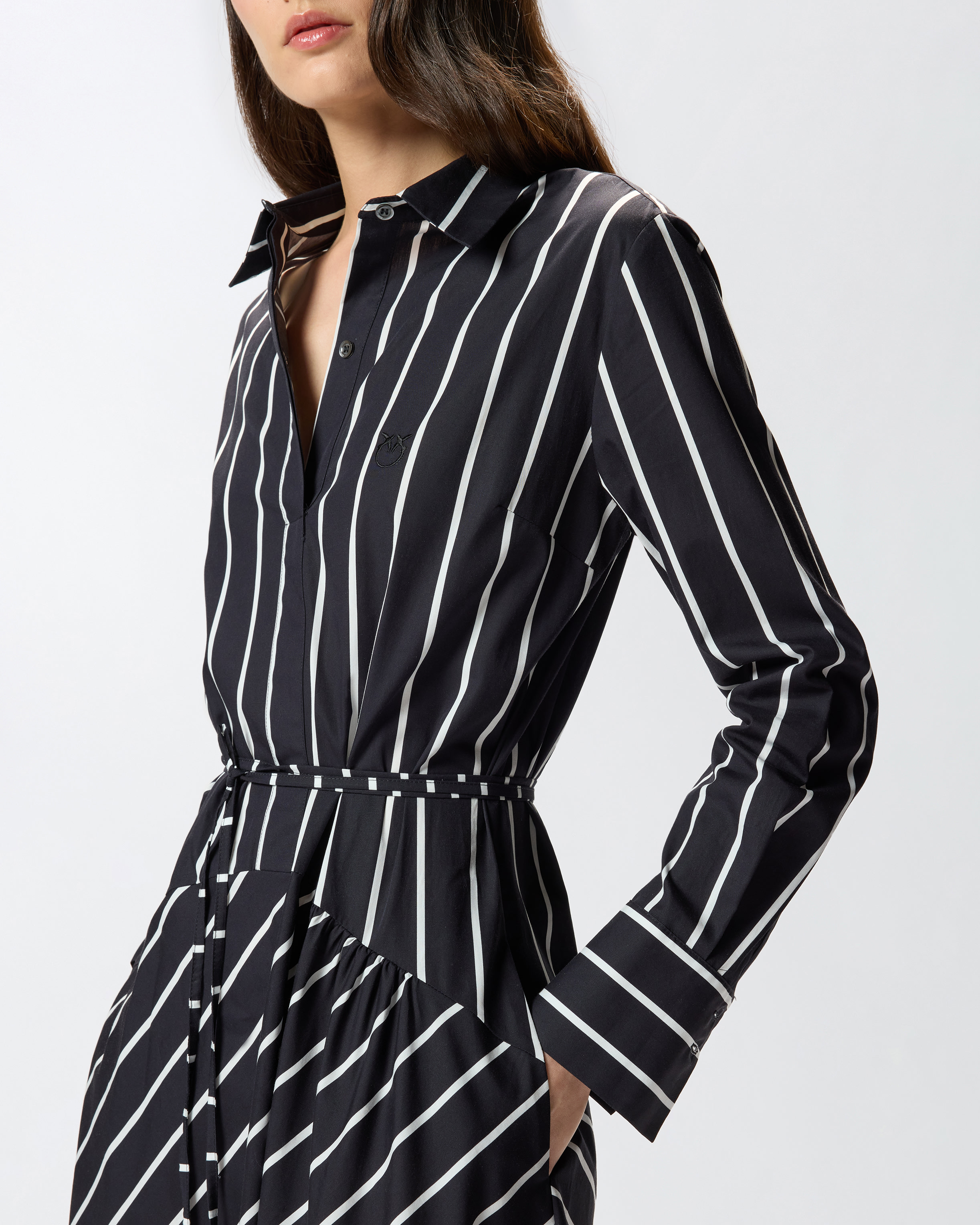 Striped poplin midi dress  PINKO Multicolored