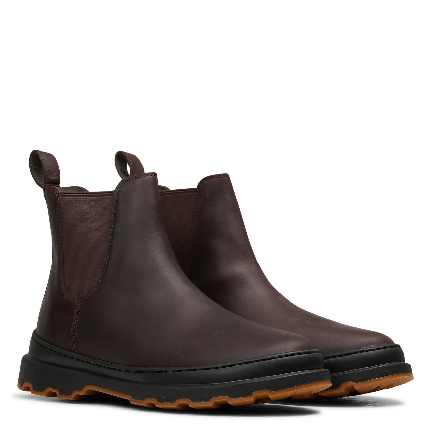 Bottines Chelsea unies en cuir mélangé CAMPER Marron