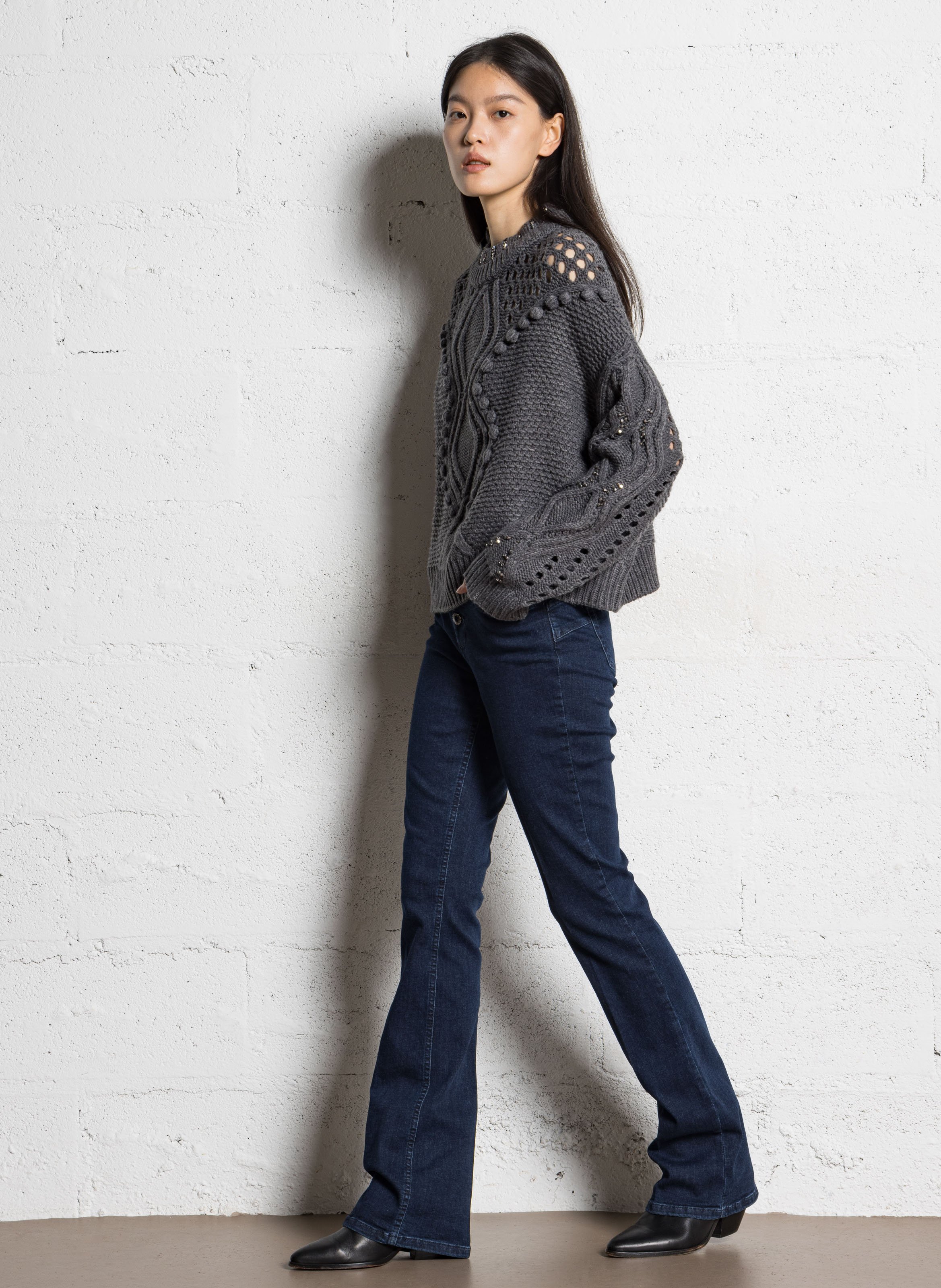 Jean bootcut en coton mélangé LIU JO Bleu