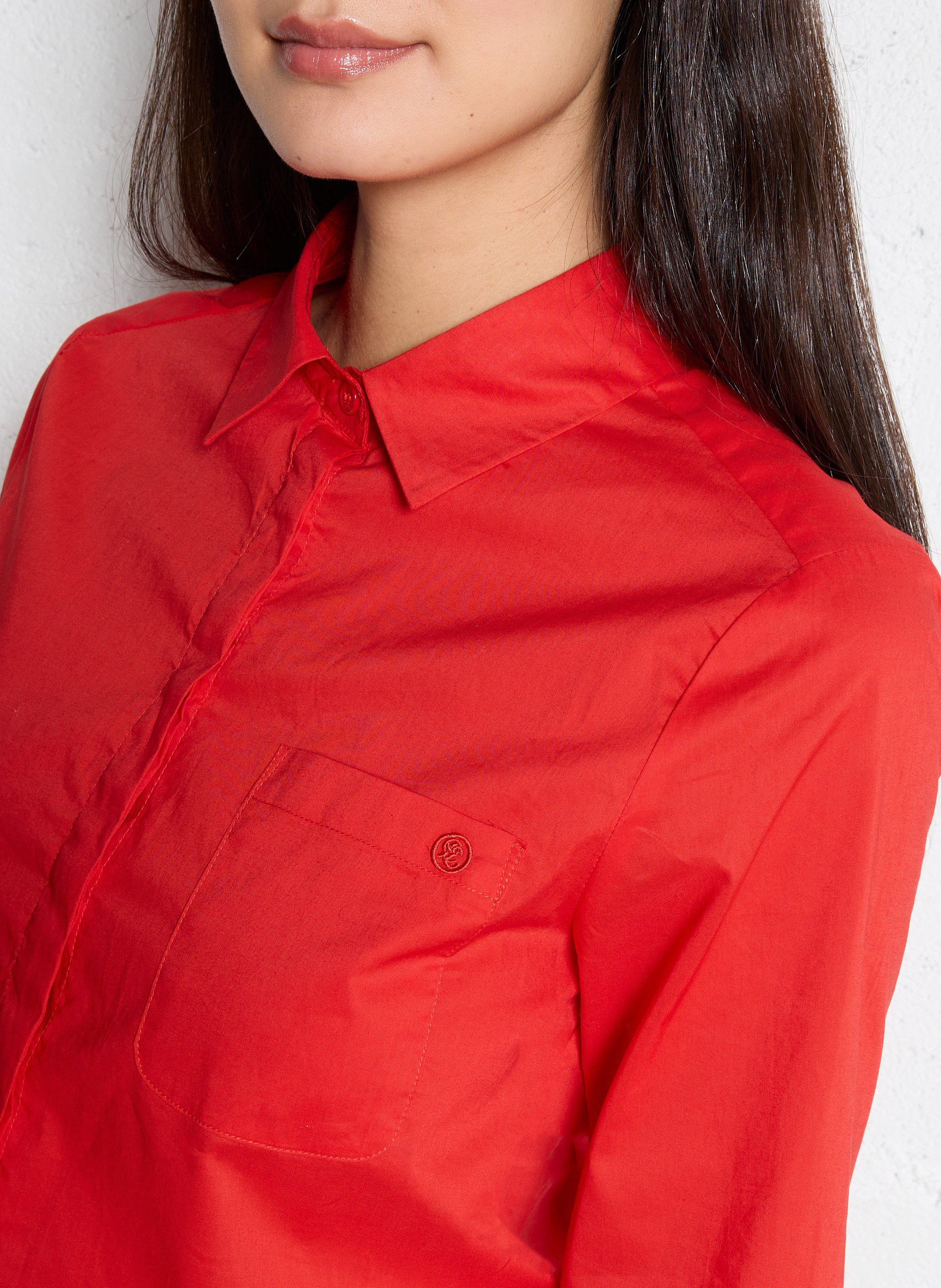 Chemise col classique droite en coton LA PETITE ETOILE Rouge