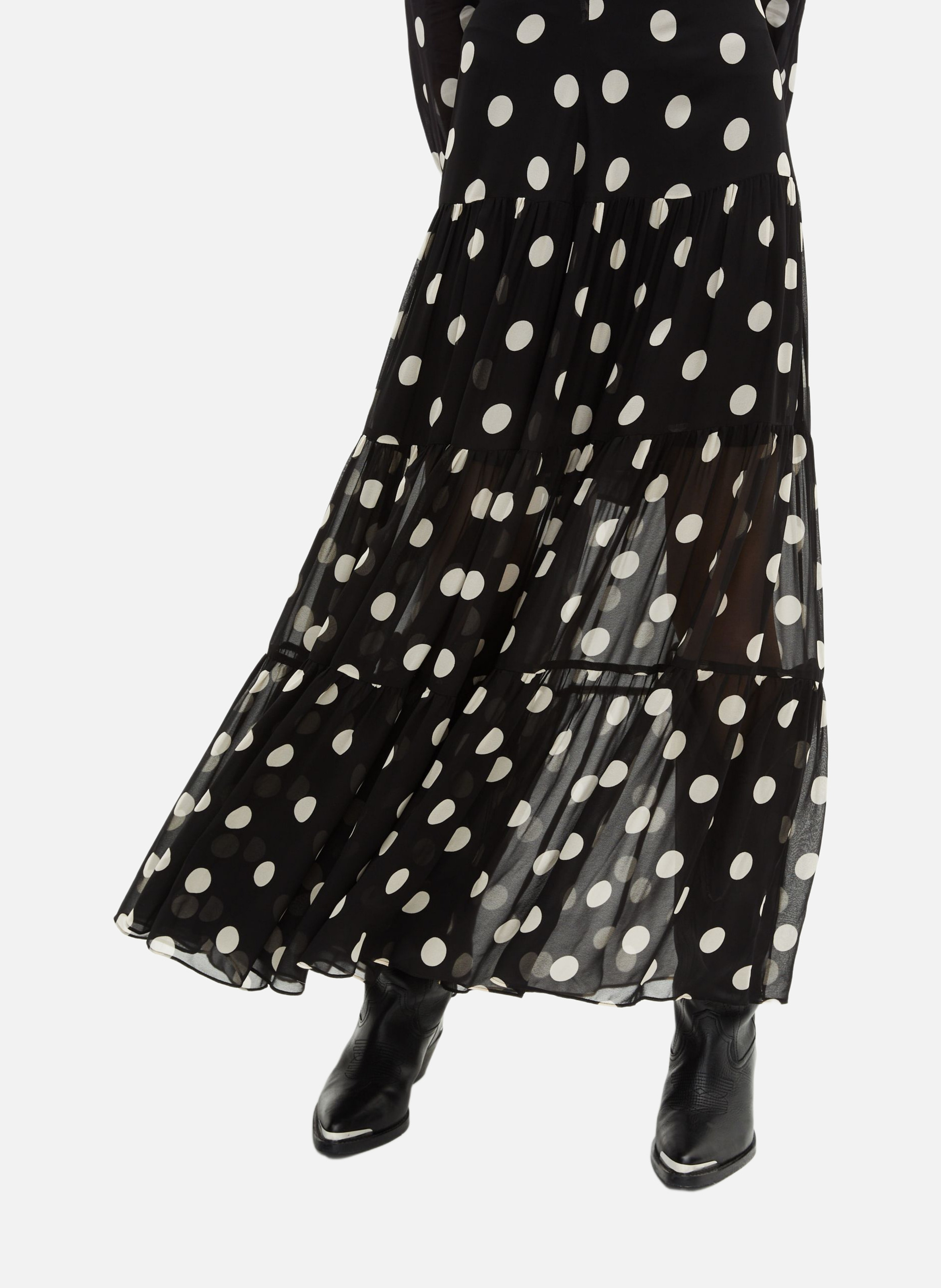 Long skirt with polka dot print THE KOOPLES Black