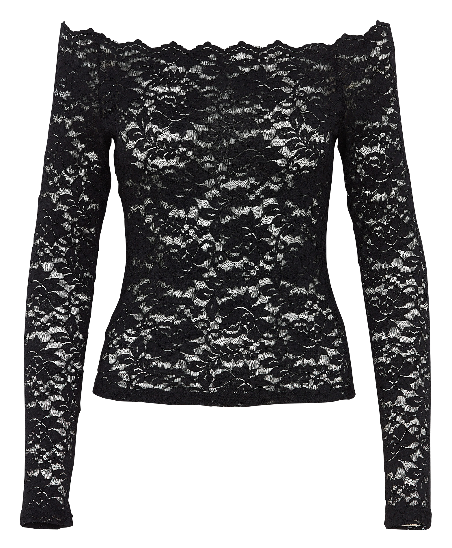 Bardot top met kanten details KOOKAI Zwart