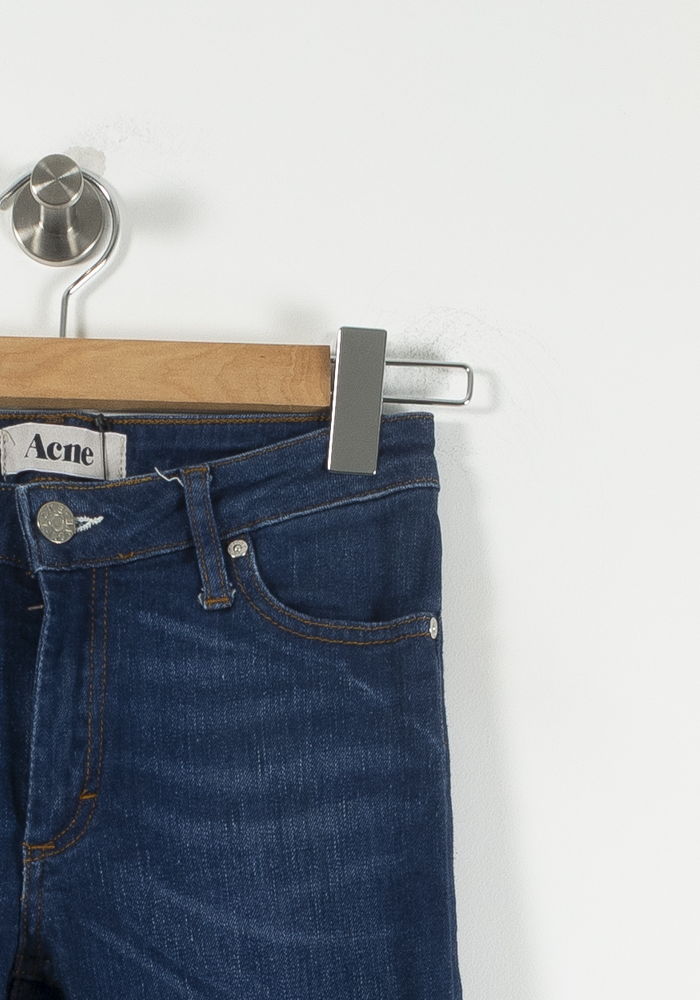 Cropped slim jeans with studs ACNE STUDIOS - Seconde Main Blue