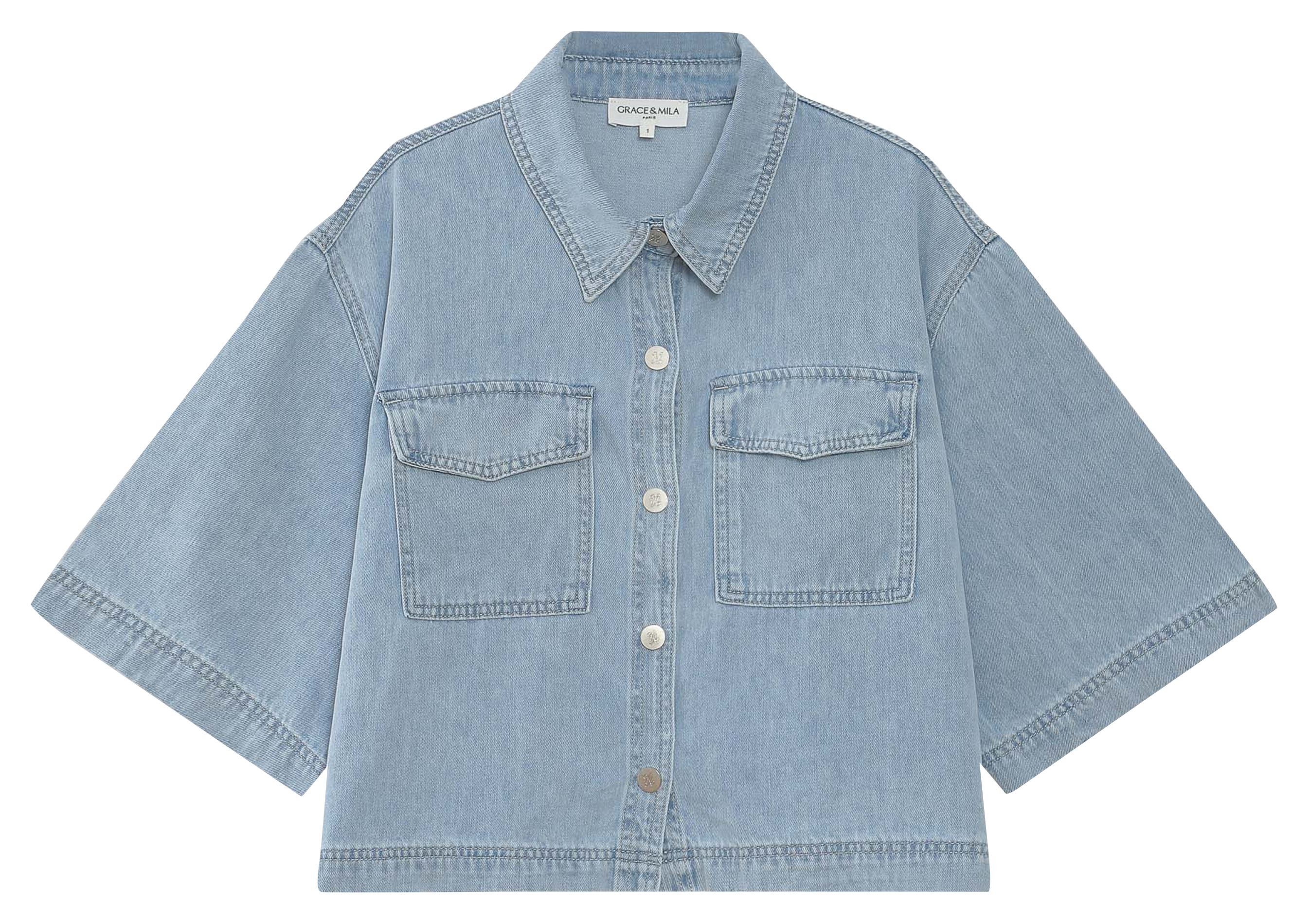 Klassisches Denim-Top GRACE ET MILA Blau