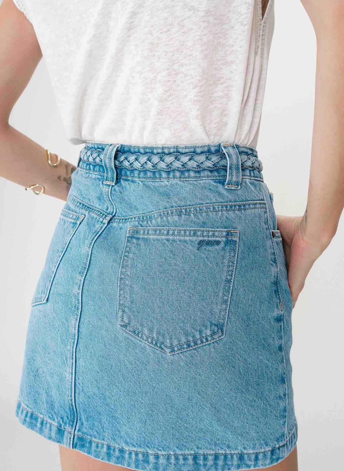 Korte, katoenen spijkerrok GRACE ET MILA Blauw