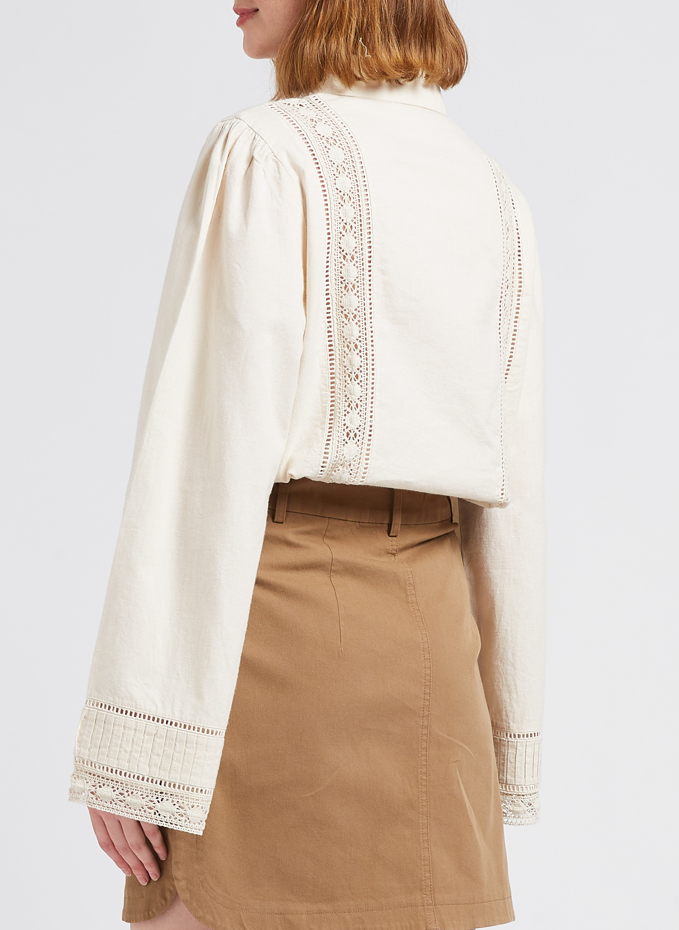 Chemise col classique ample VILA Beige