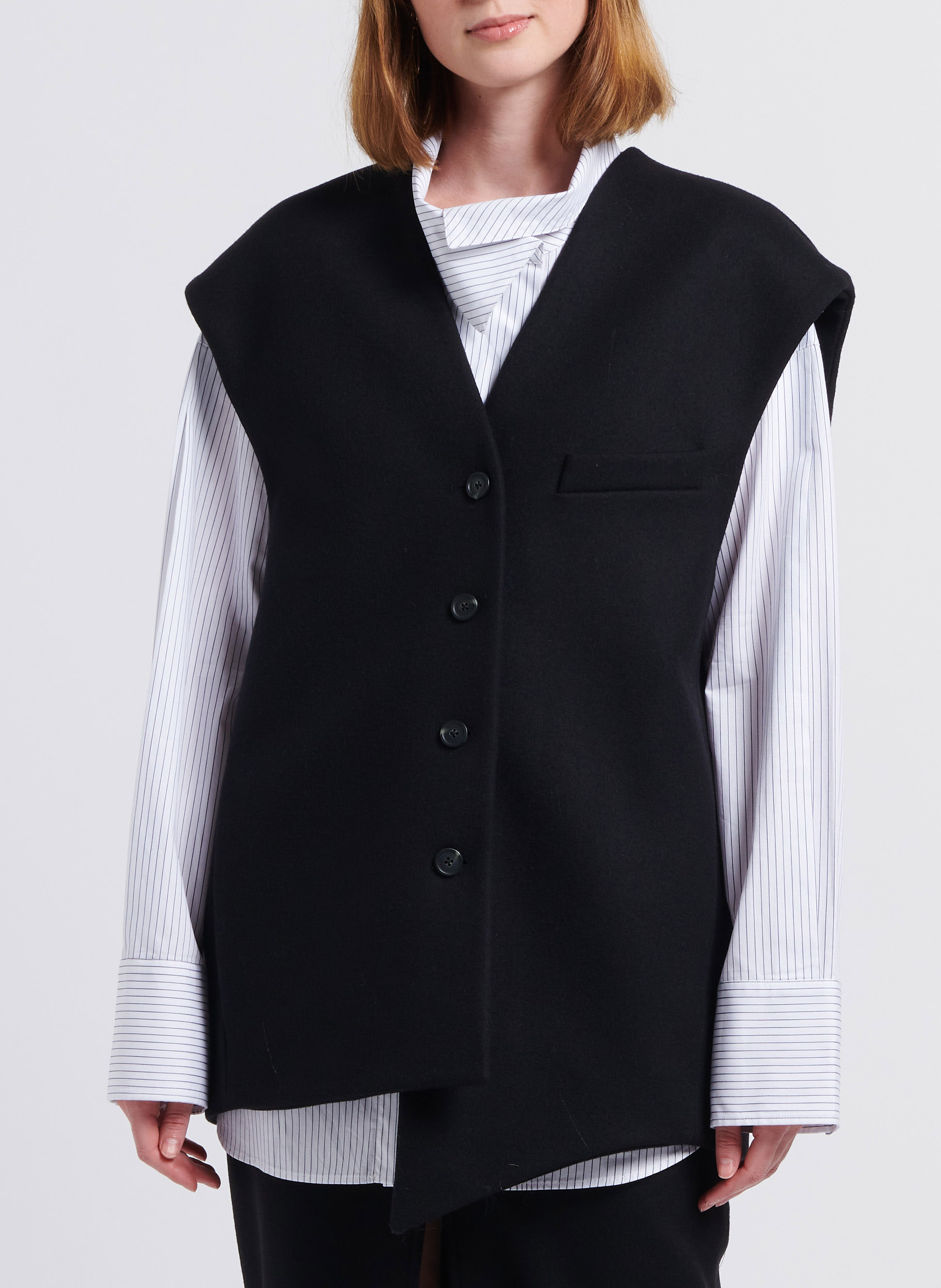 Jasje met reverskraag | scheerwolblend ZwartMARGAUX LONNBERG