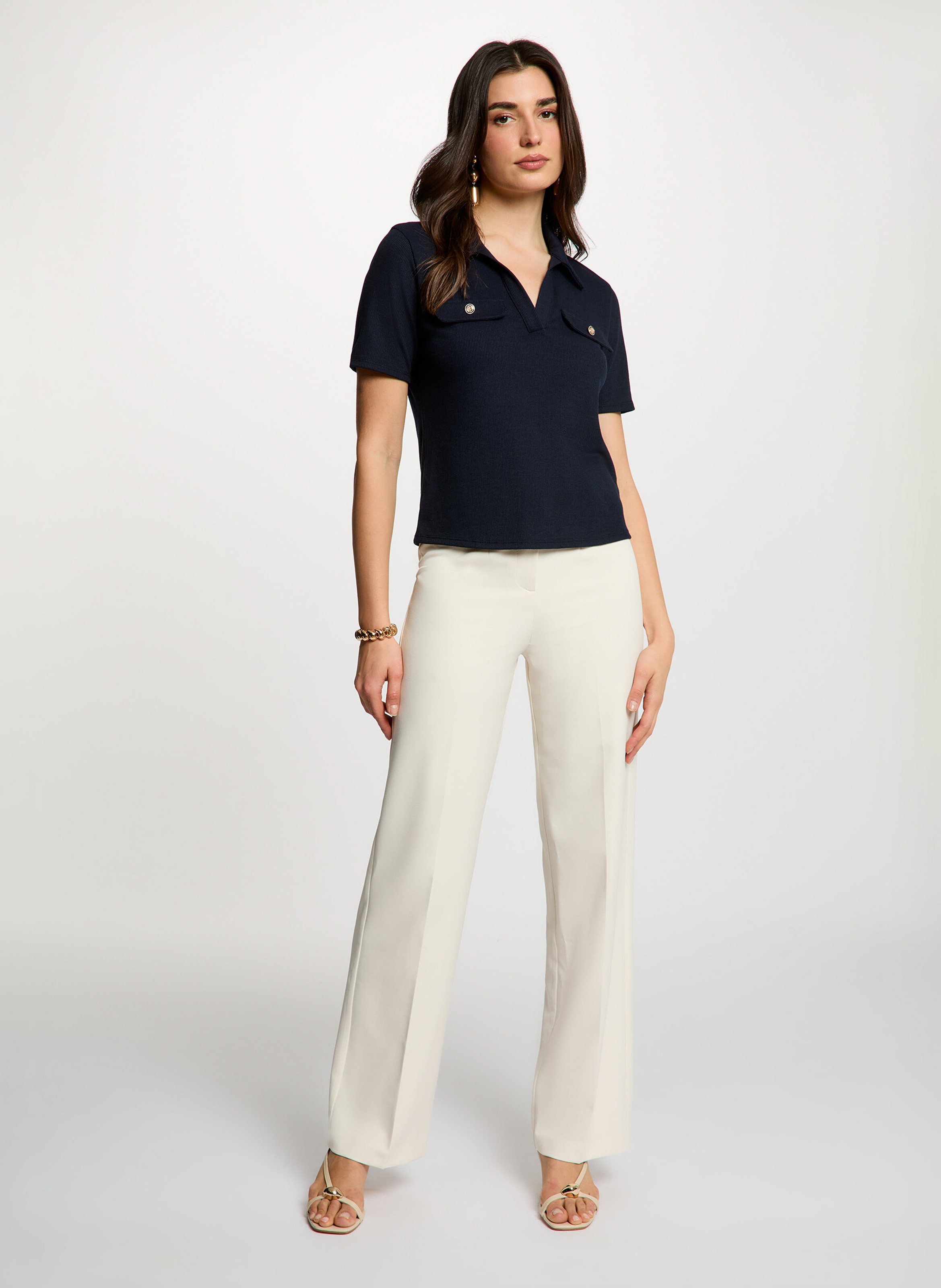 Top droit col polo MORGAN Bleu